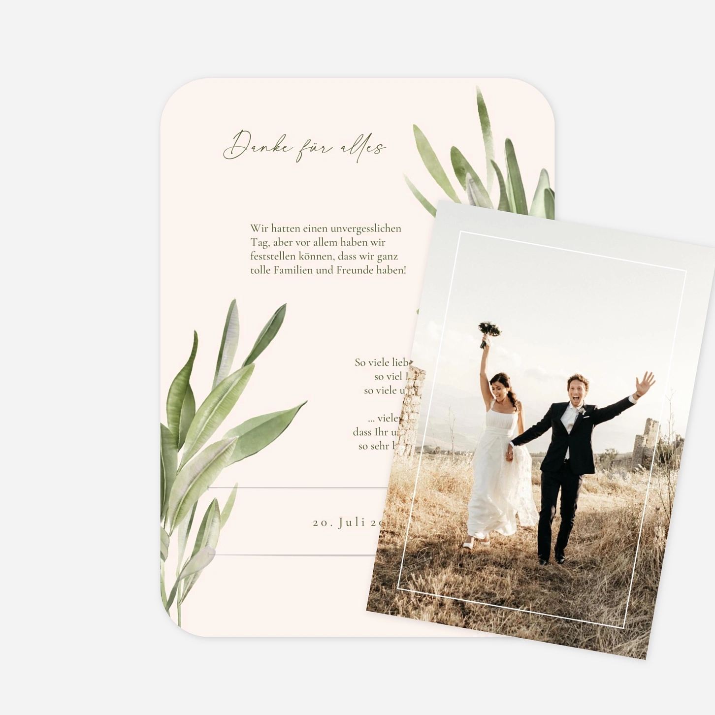 Dankeskarte Hochzeit Unter den Olivenbäumen