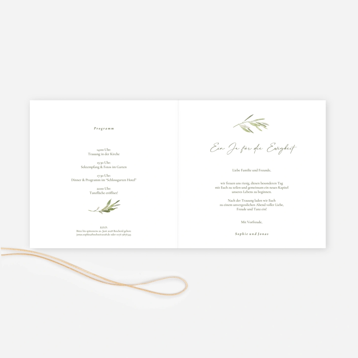 Hochzeitseinladung Unter den Olivenbäumen