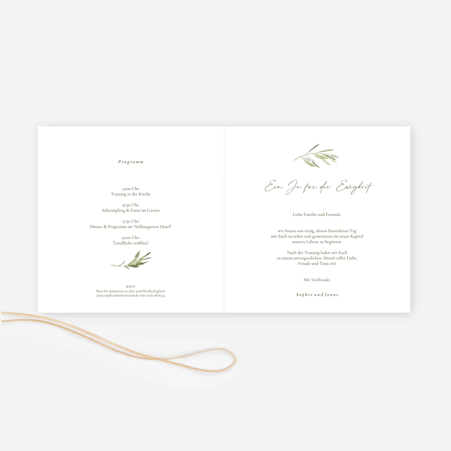 Hochzeitseinladung Unter den Olivenbäumen