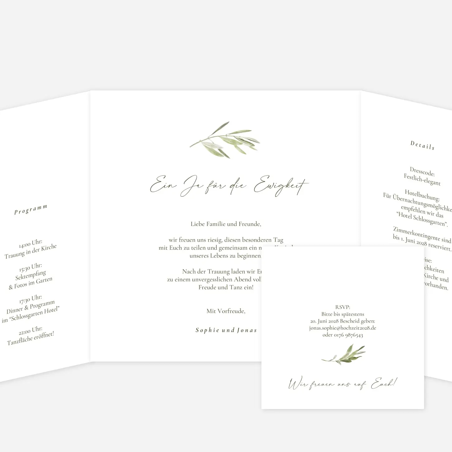 Hochzeitseinladung Unter den Olivenbäumen