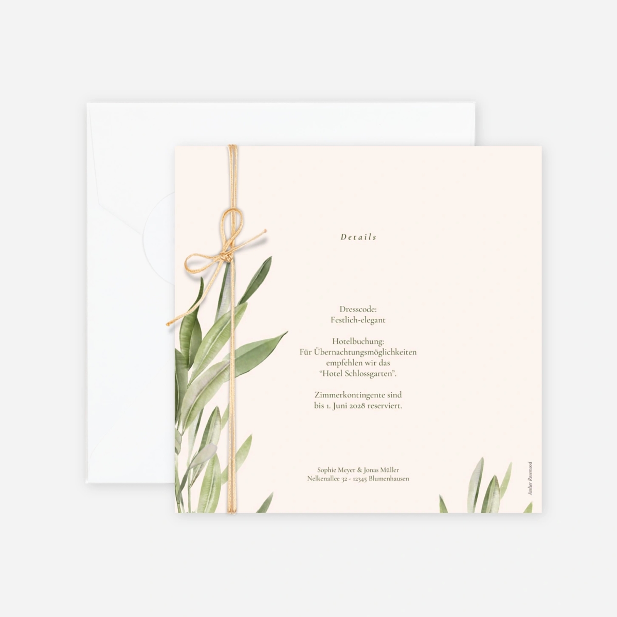 Hochzeitseinladung Unter den Olivenbäumen