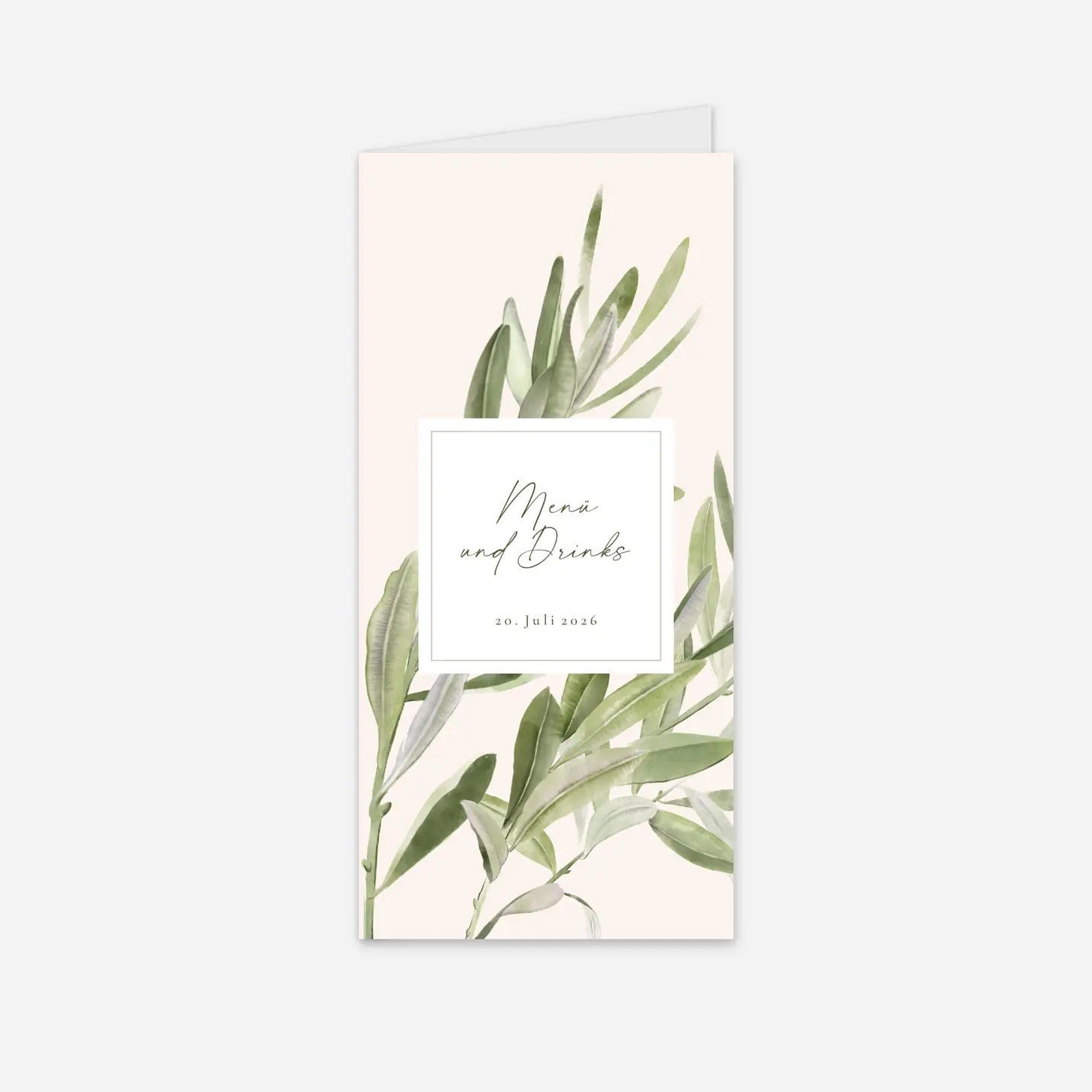 Menükarte Hochzeit Unter den Olivenbäumen