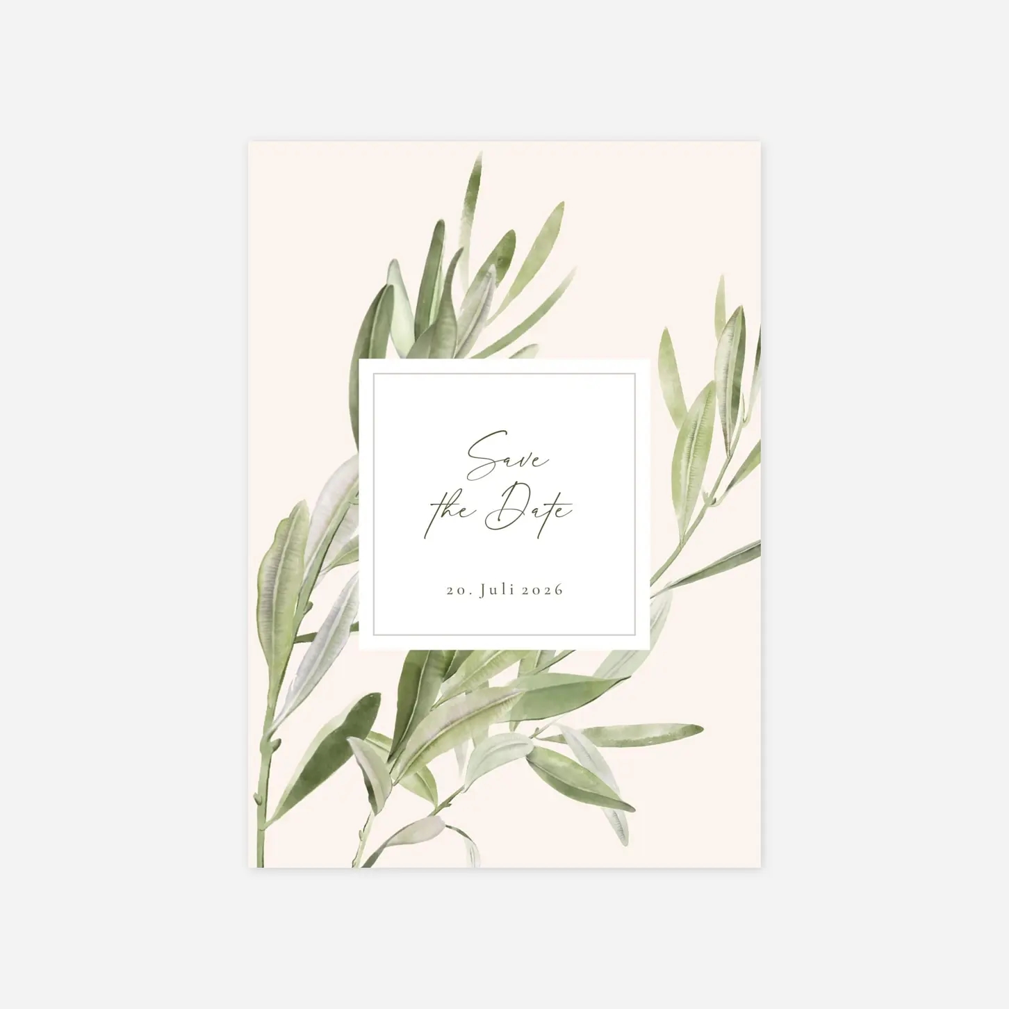 Save-the-Date Karte Unter den Olivenbäumen