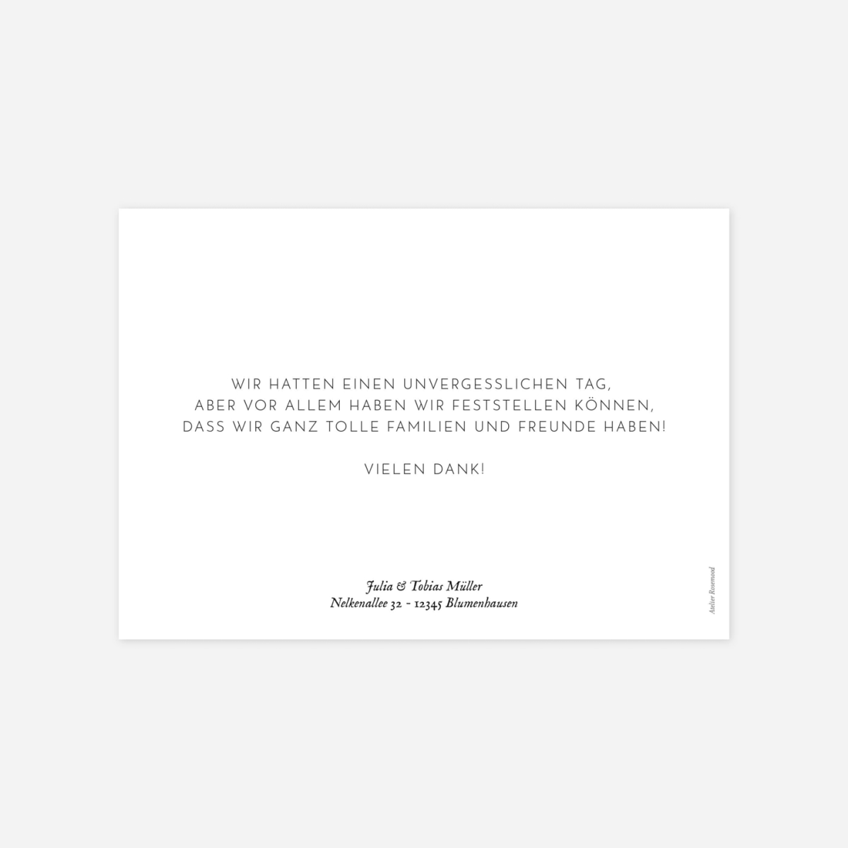 Dankeskarte Hochzeit Unendlich