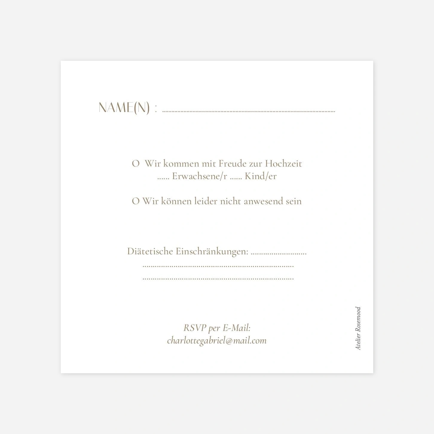 Antwortkarte Hochzeit Vereint