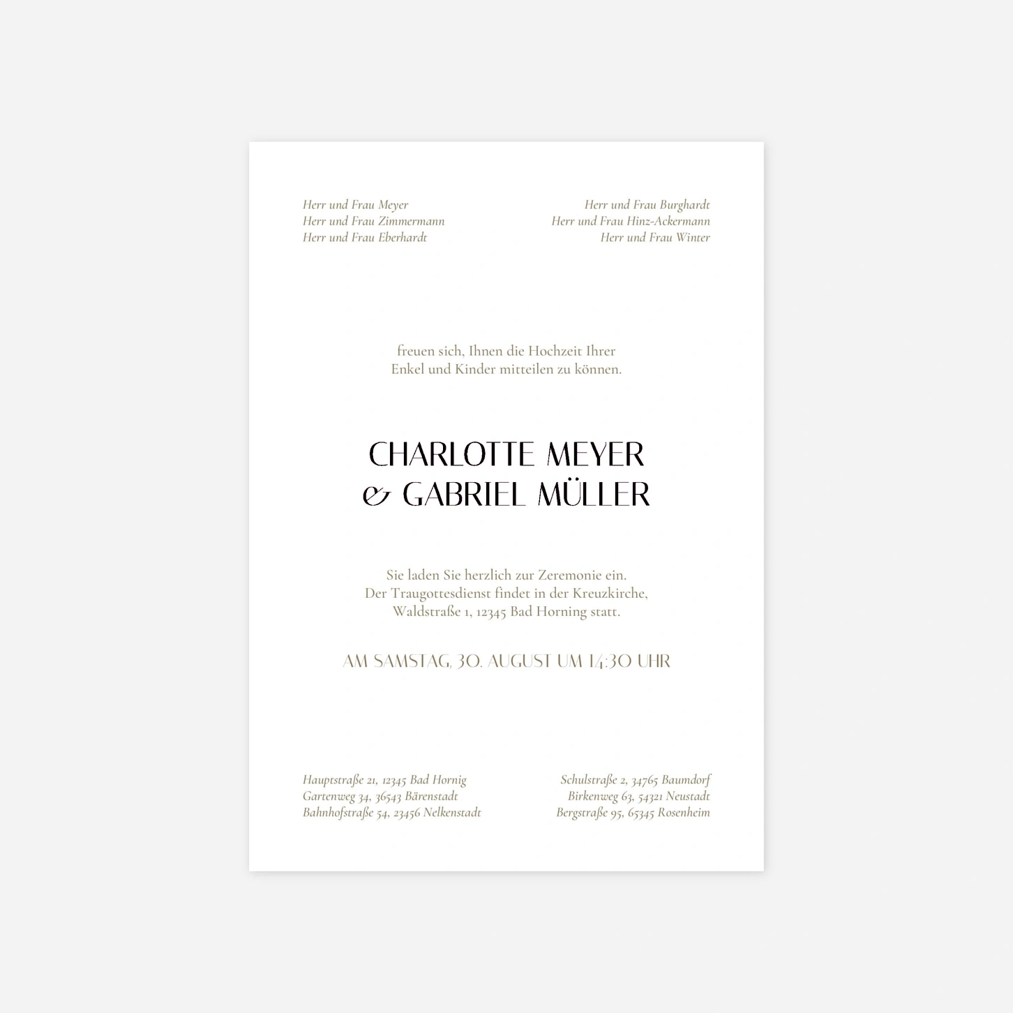 Hochzeitseinladung Vereint