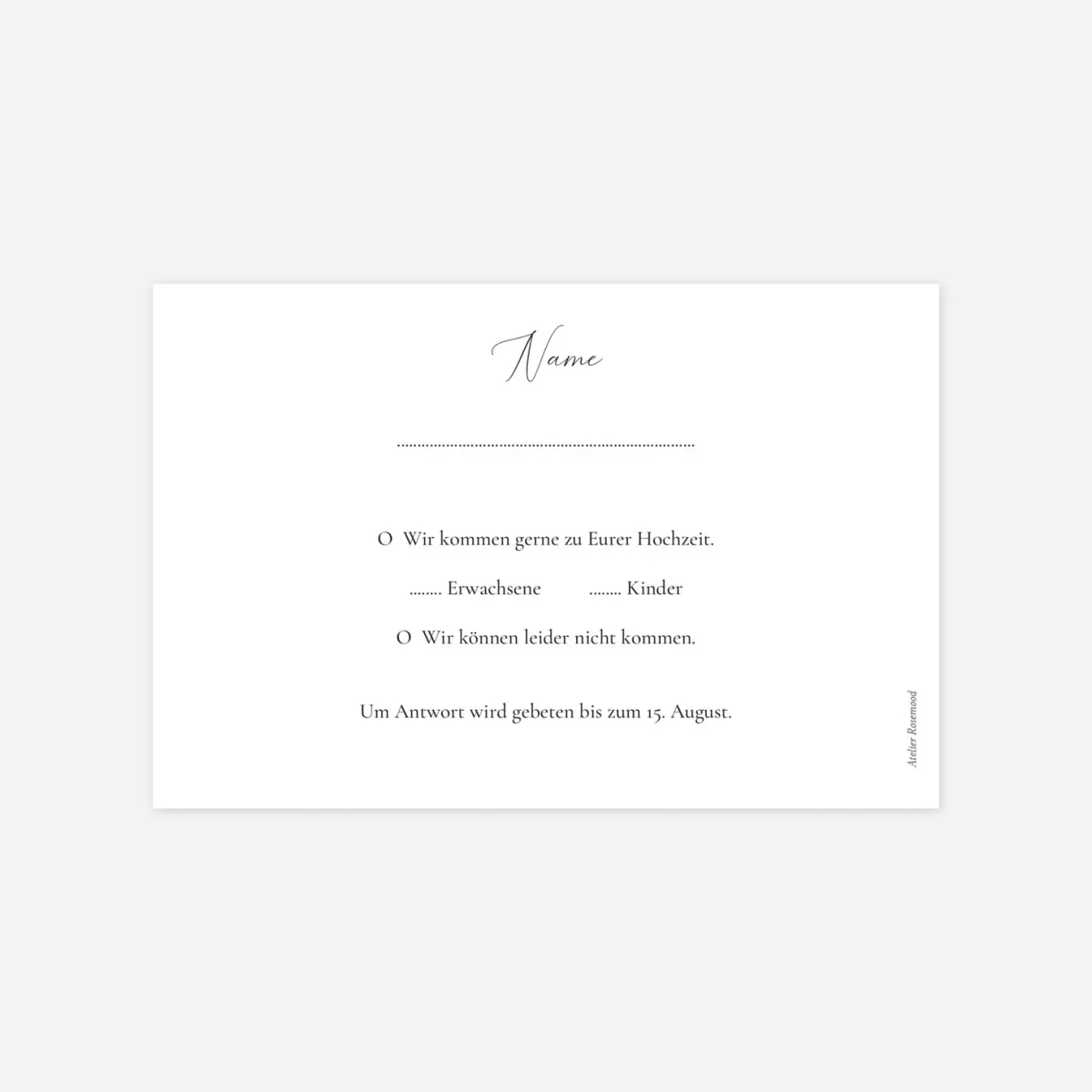 Antwortkarte Hochzeit Unter uns