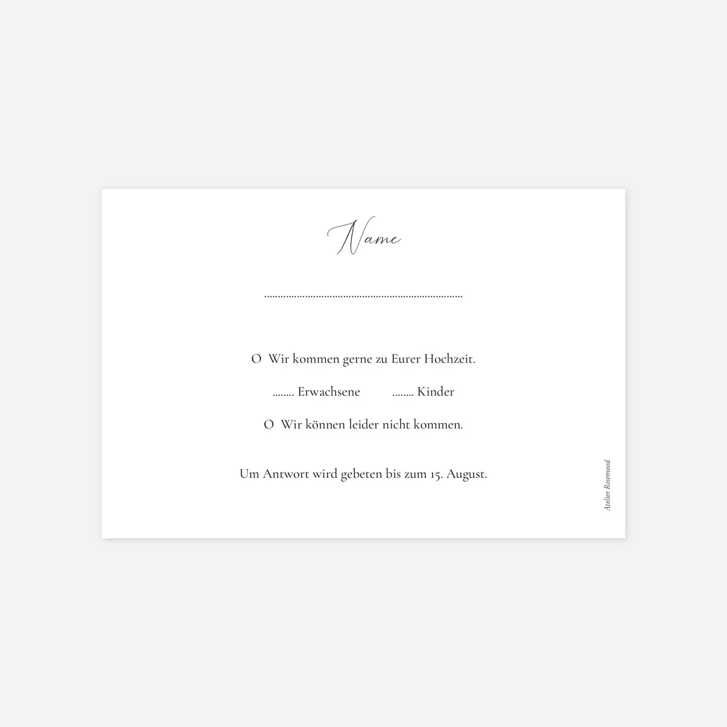 Antwortkarte Hochzeit Unter uns