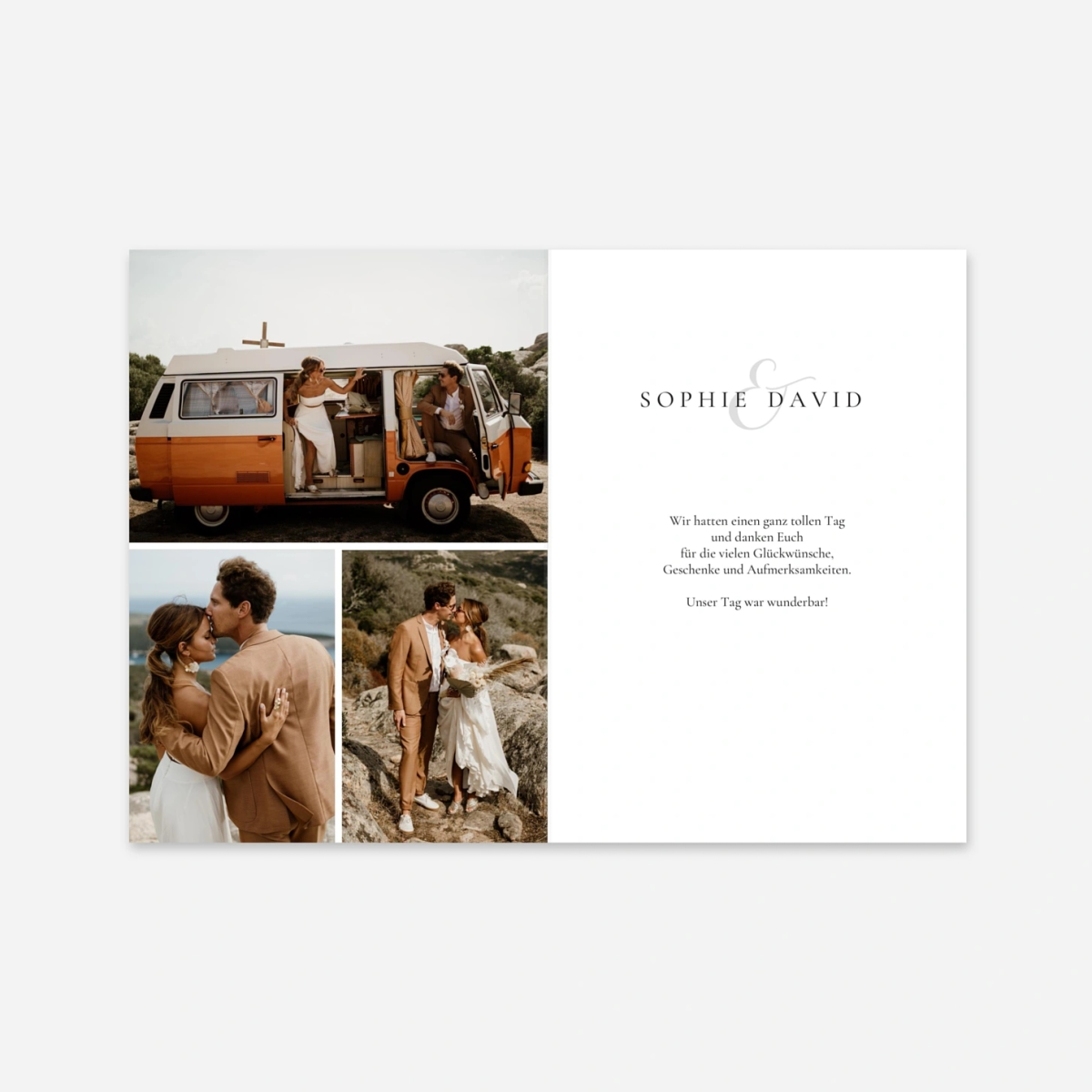 Dankeskarte Hochzeit Unsere Vornamen