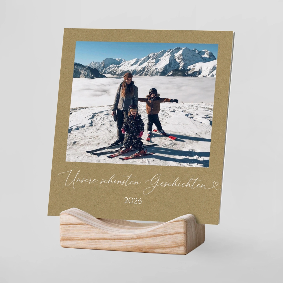 Tischkalender mit Holzfuß Unsere schönsten Geschichten