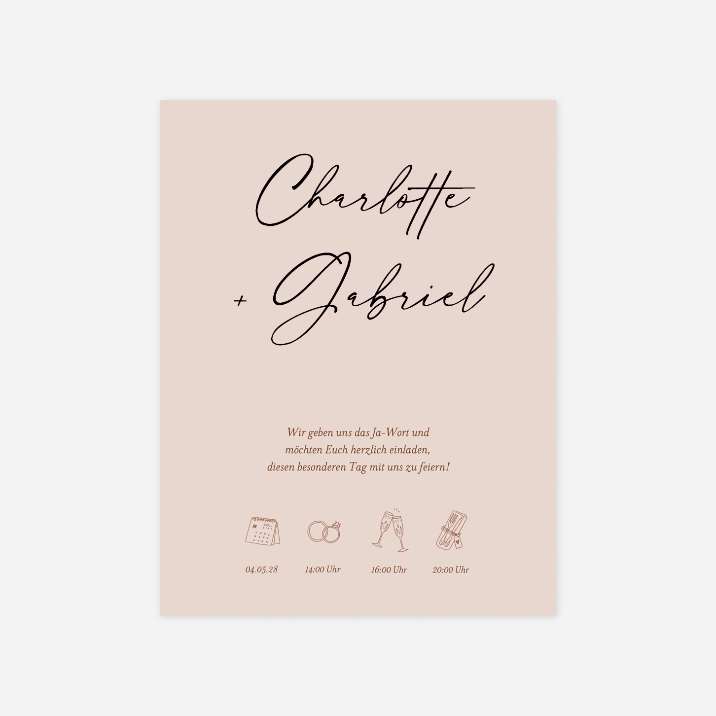 Hochzeitseinladung Unser Tag