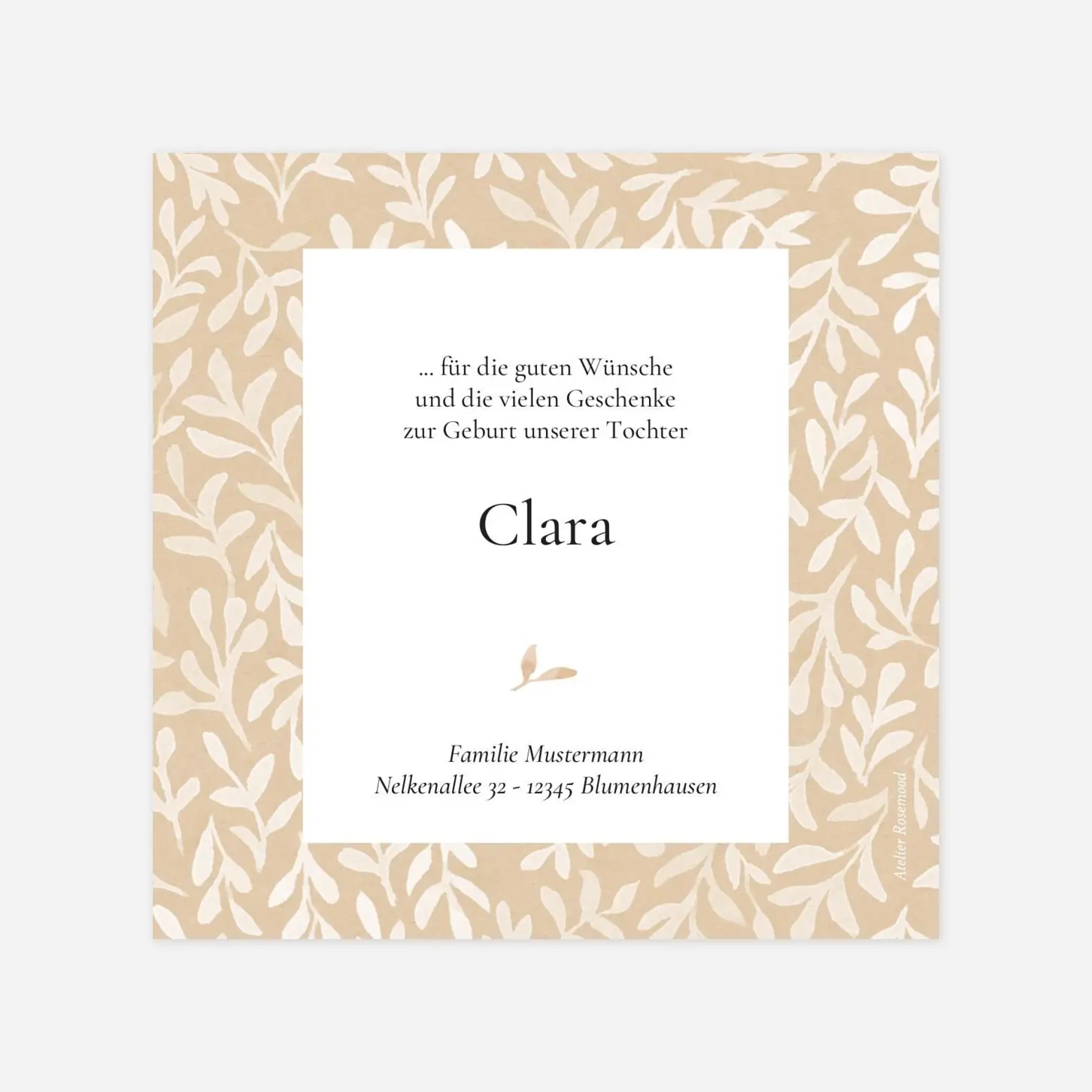 Dankeskarte Geburt Verbundenheit