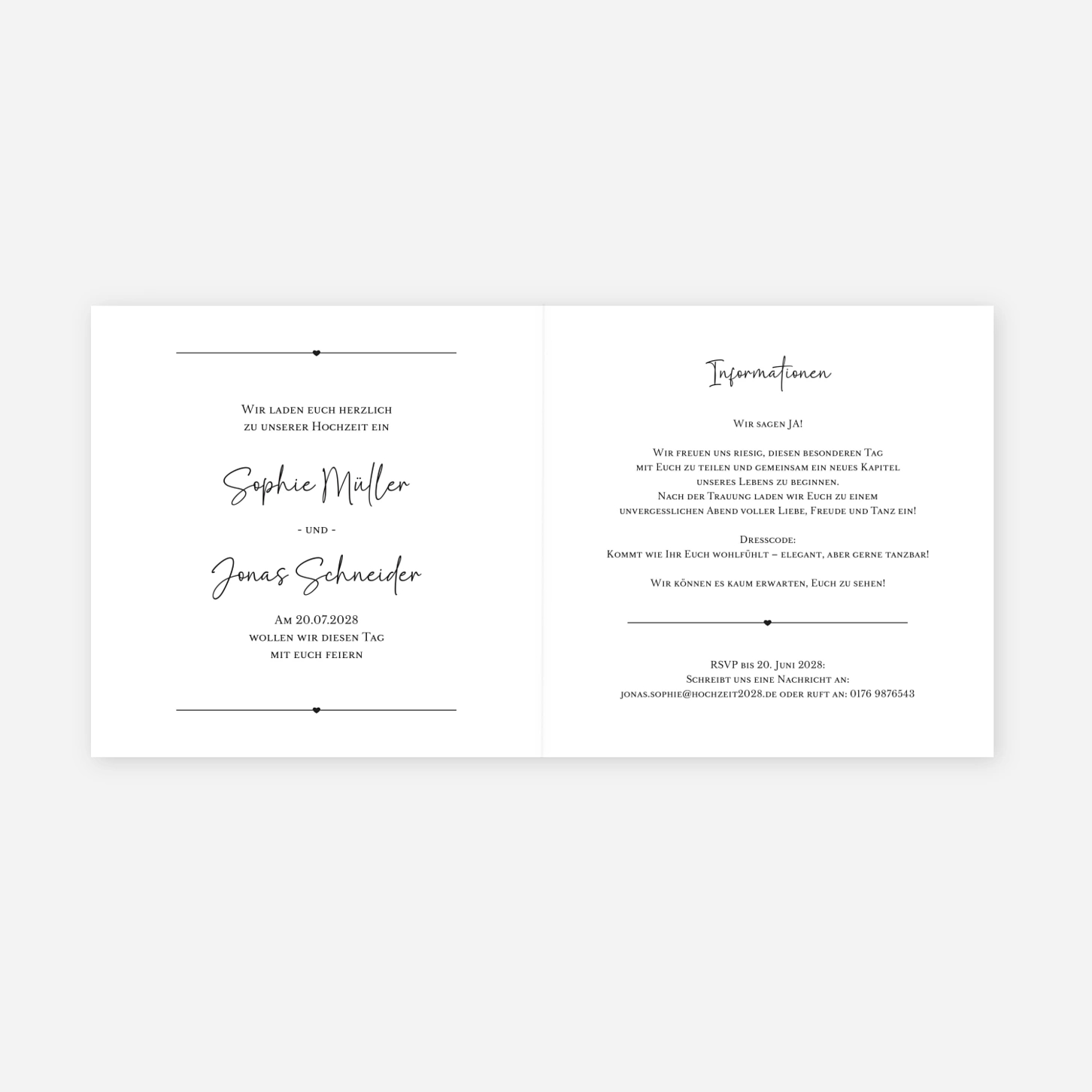 Hochzeitseinladung Voll Freude