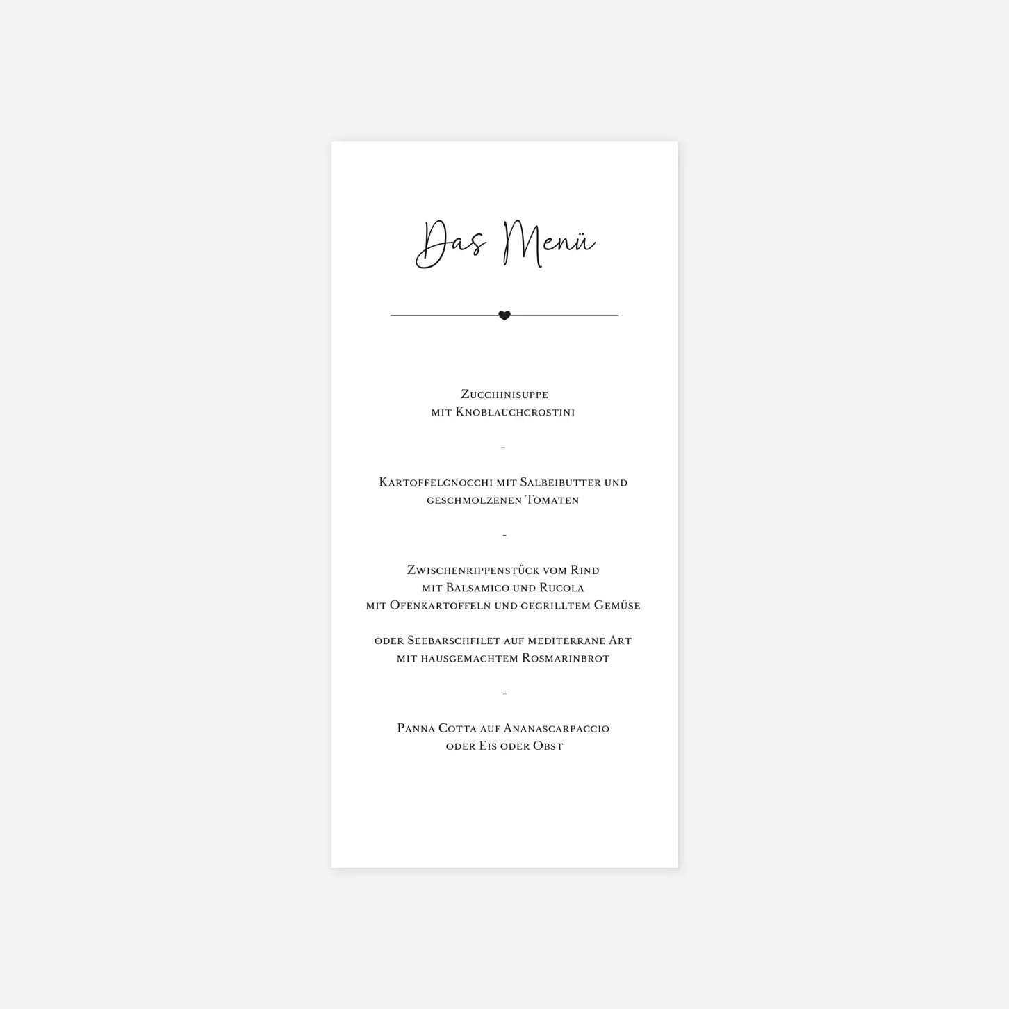 Menükarte Hochzeit Voll Freude