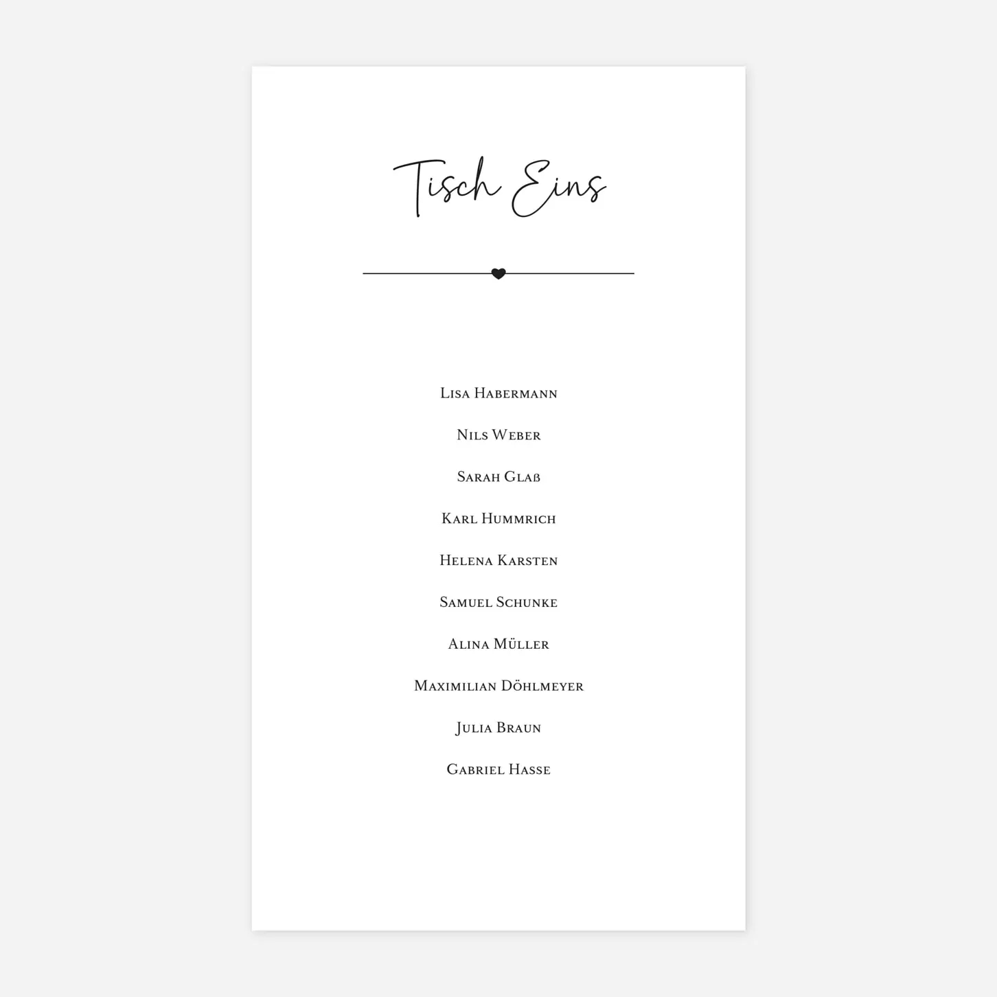 Gruppentischkarte Voll Freude