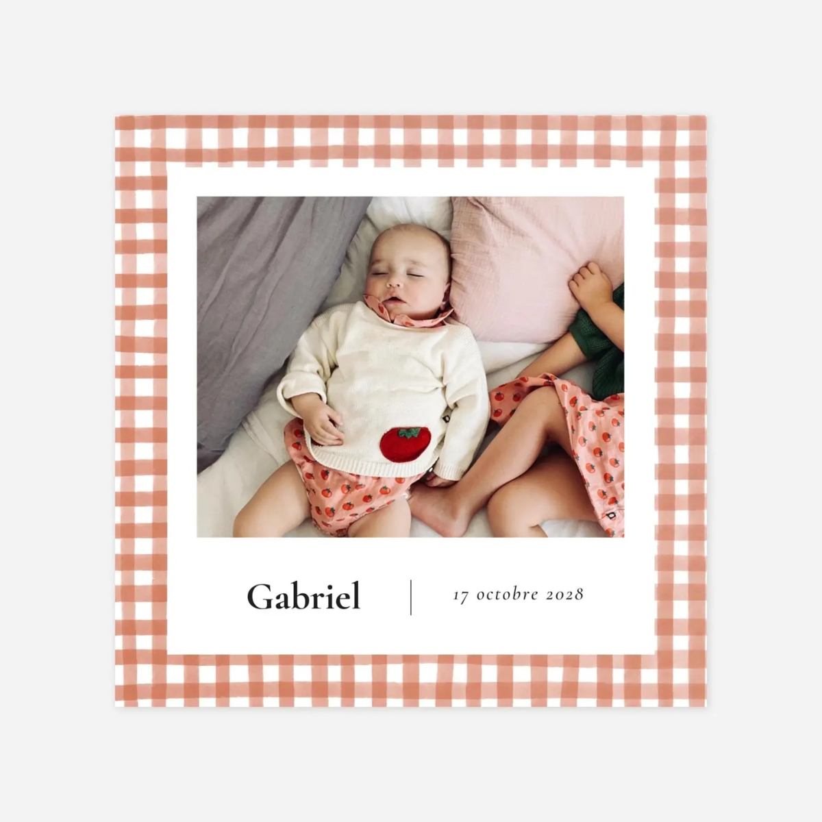 Geburtskarte Vichy-Karo