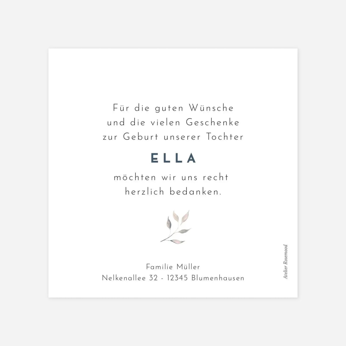 Dankeskarte Geburt Vier Jahreszeiten