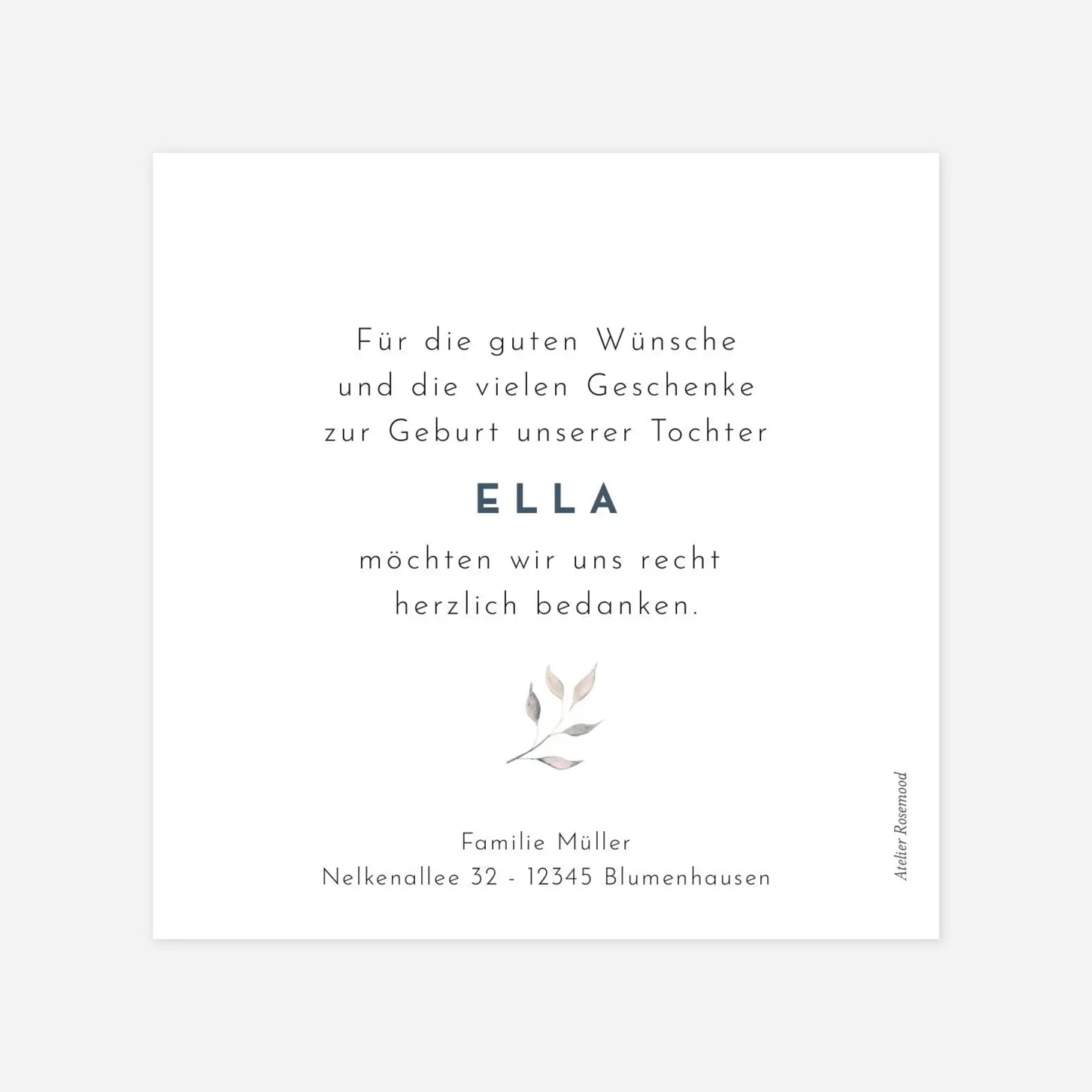 Dankeskarte Geburt Vier Jahreszeiten