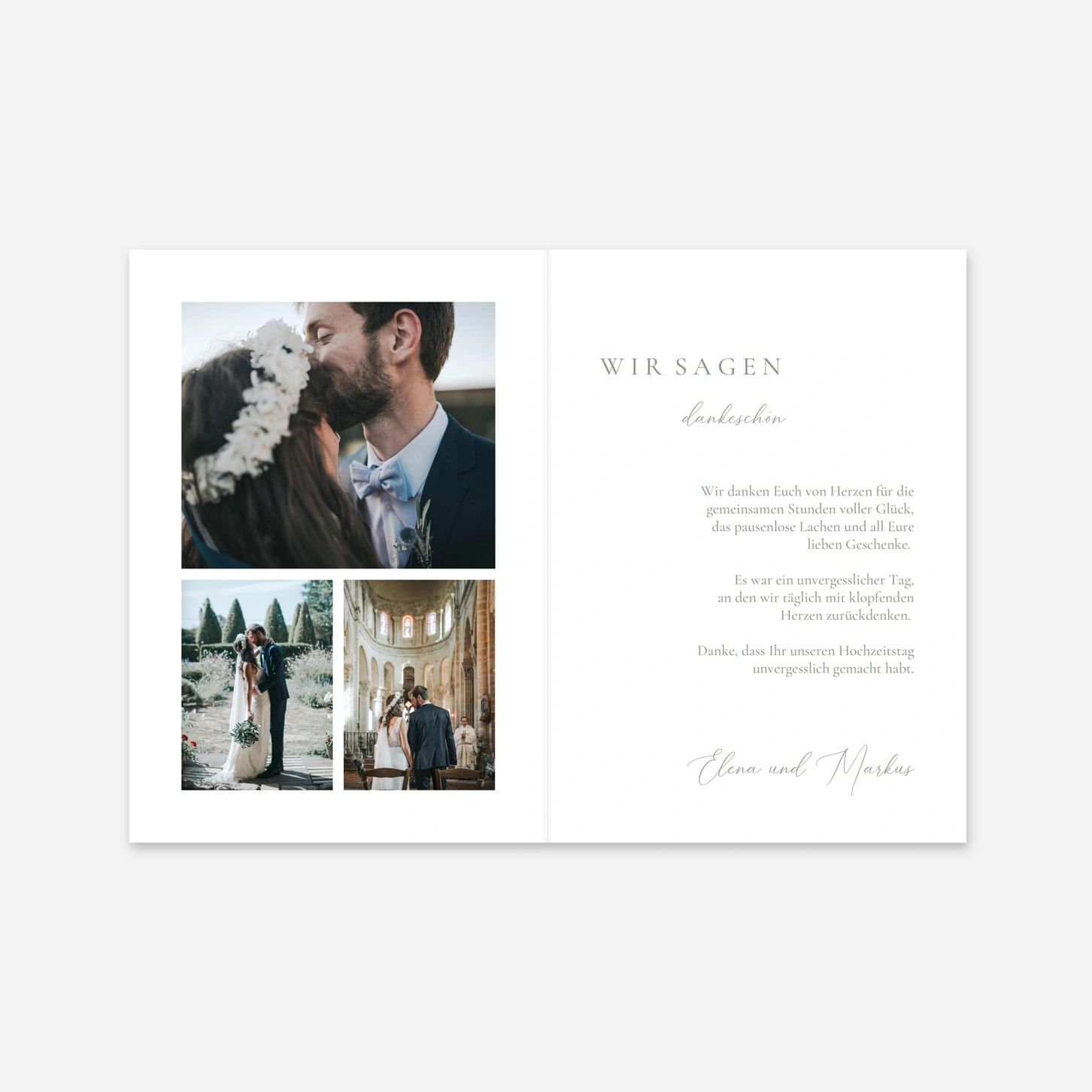 Dankeskarte Hochzeit Verbunden in Liebe