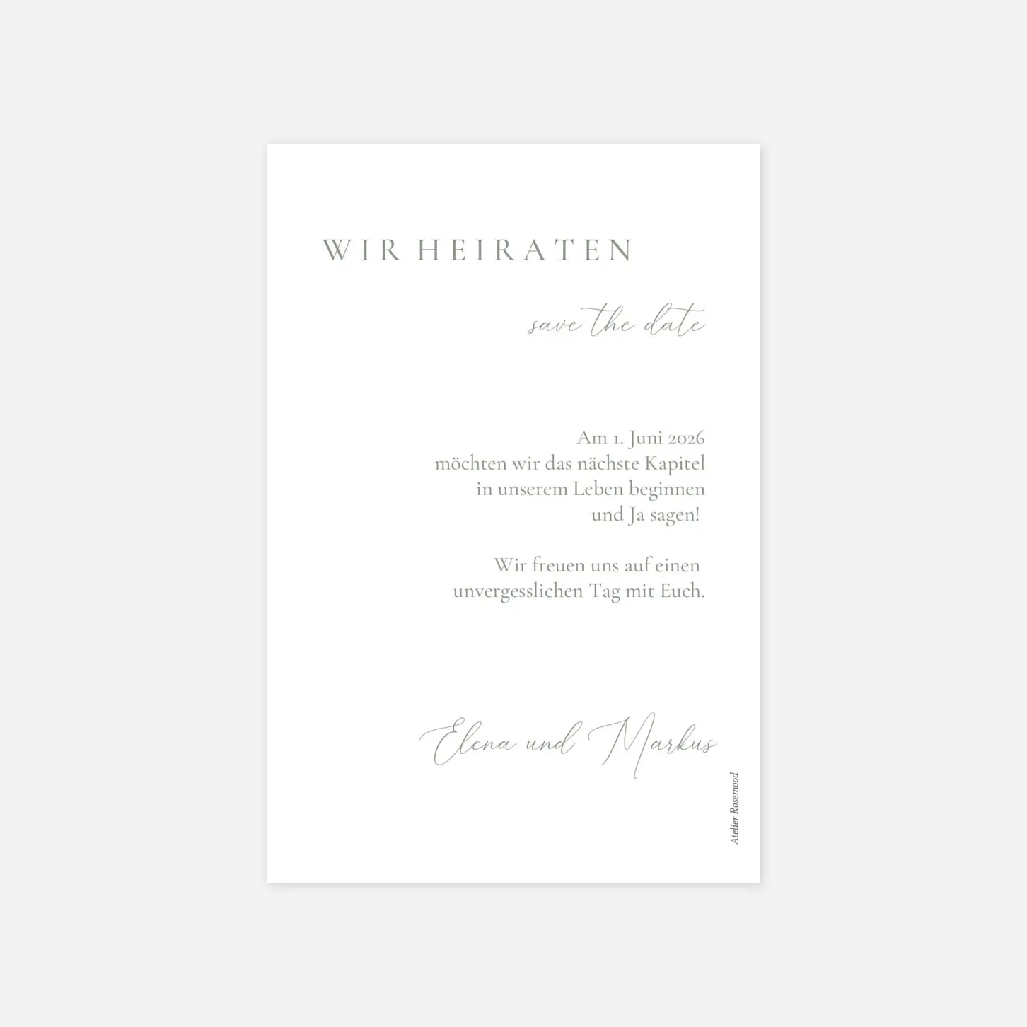 Save-the-Date Karte Verbunden in Liebe