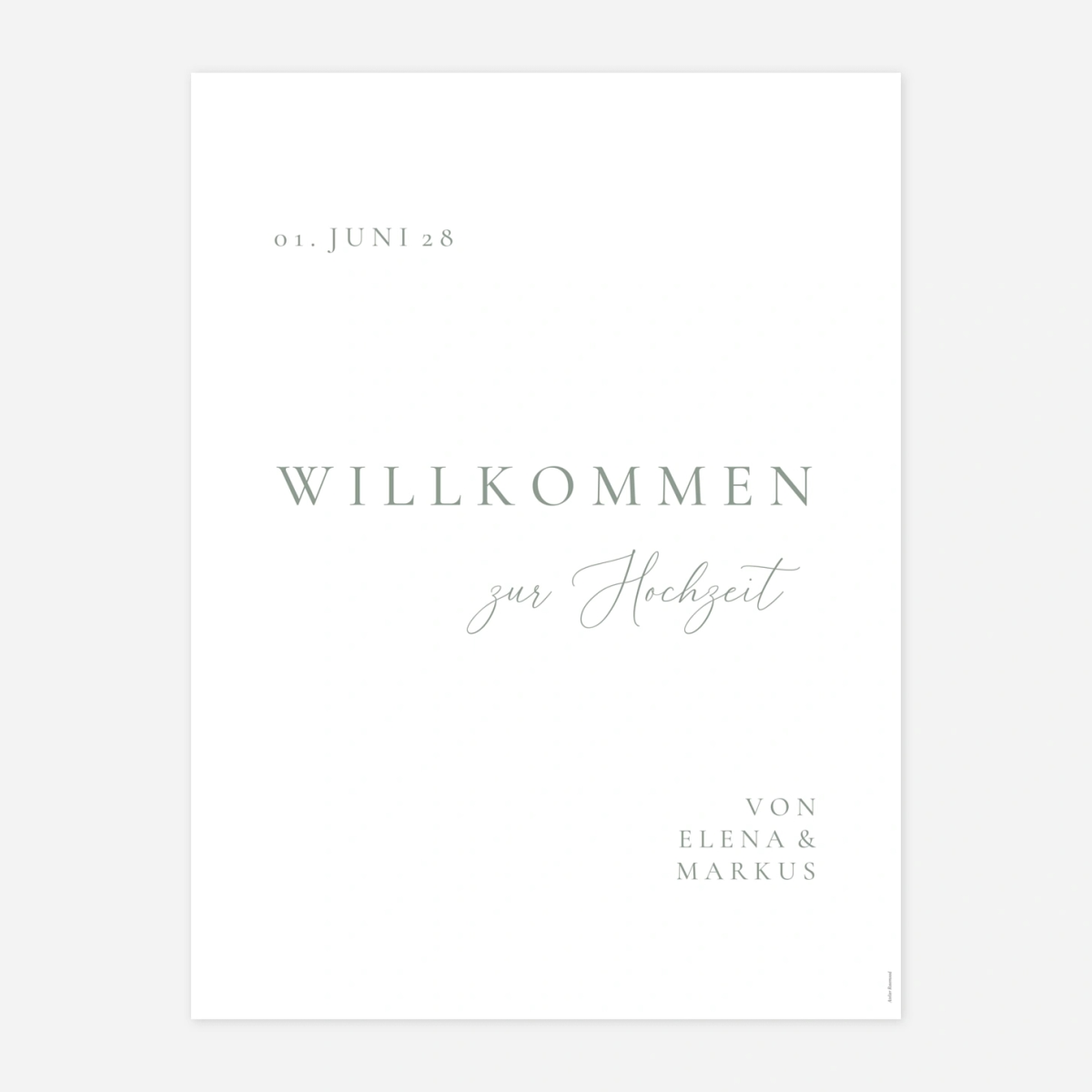 Willkommensschild Verbunden in Liebe