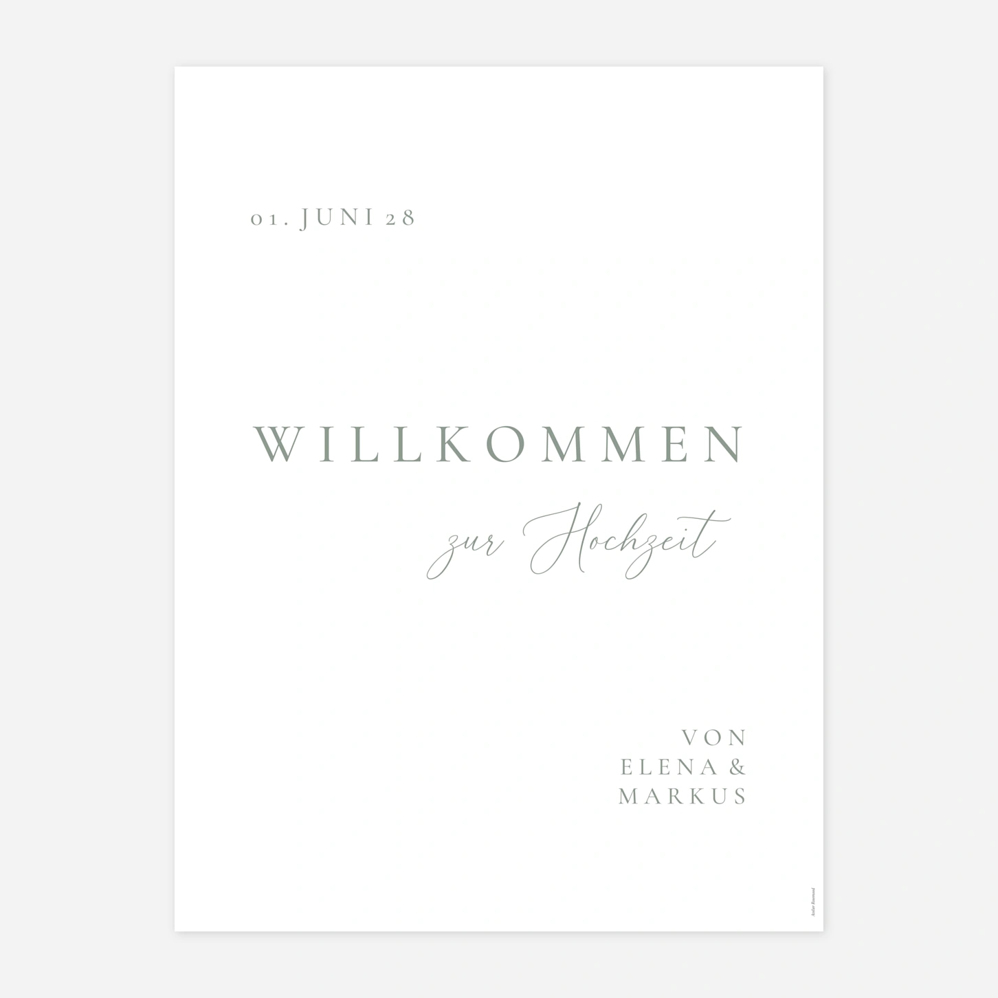 Willkommensschild Verbunden in Liebe