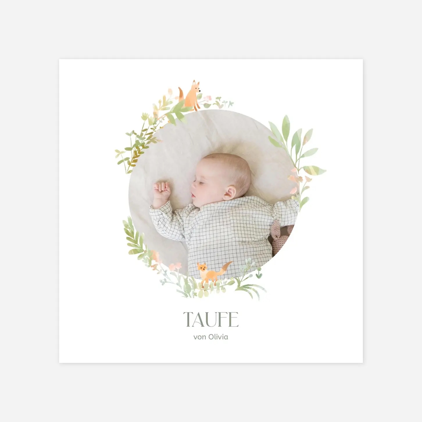 Taufeinladung Waldszenerie