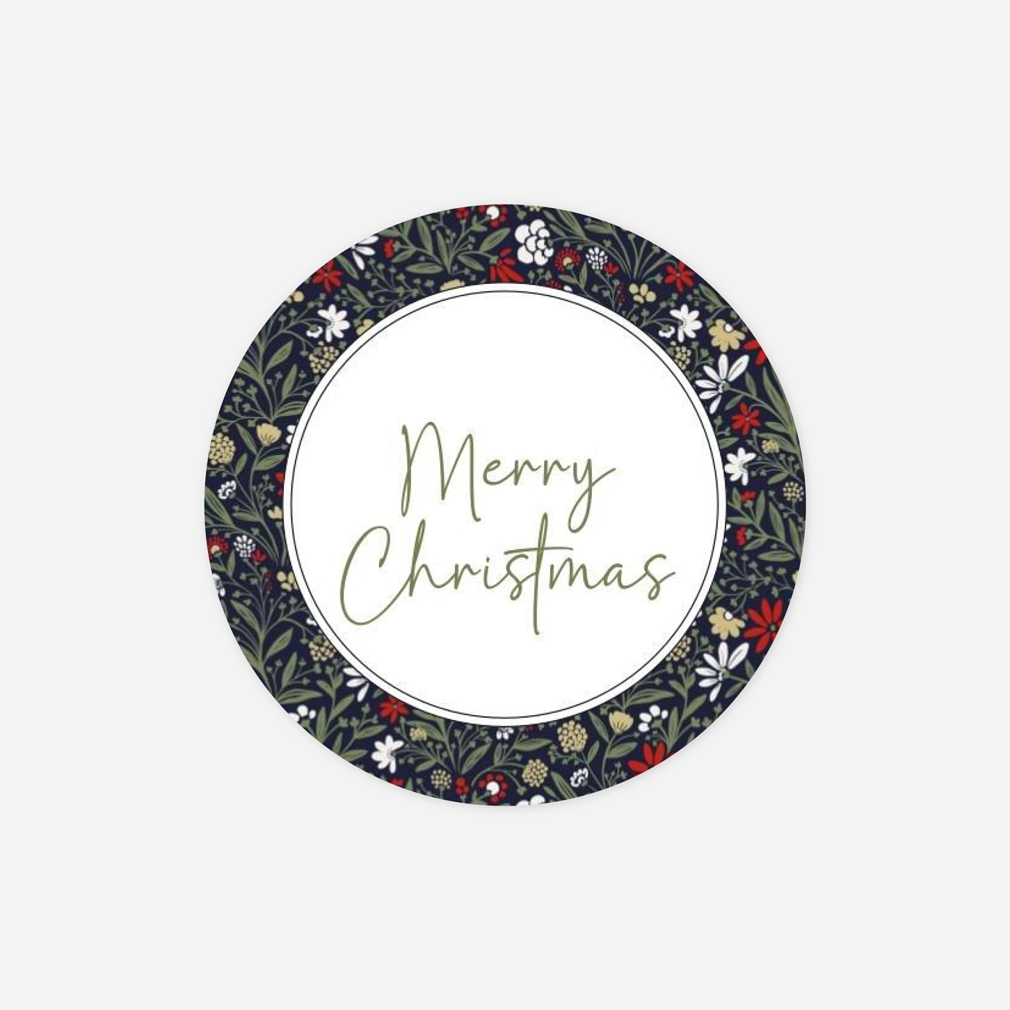 Geschenkaufkleber Weihnachten Winterblumen