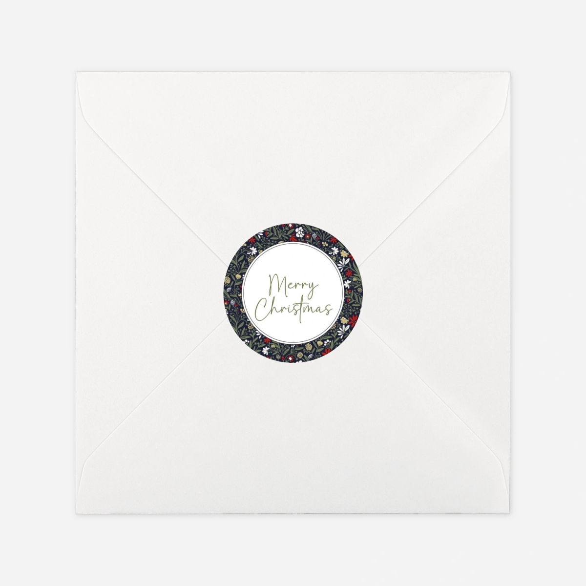 Geschenkaufkleber Weihnachten Winterblumen