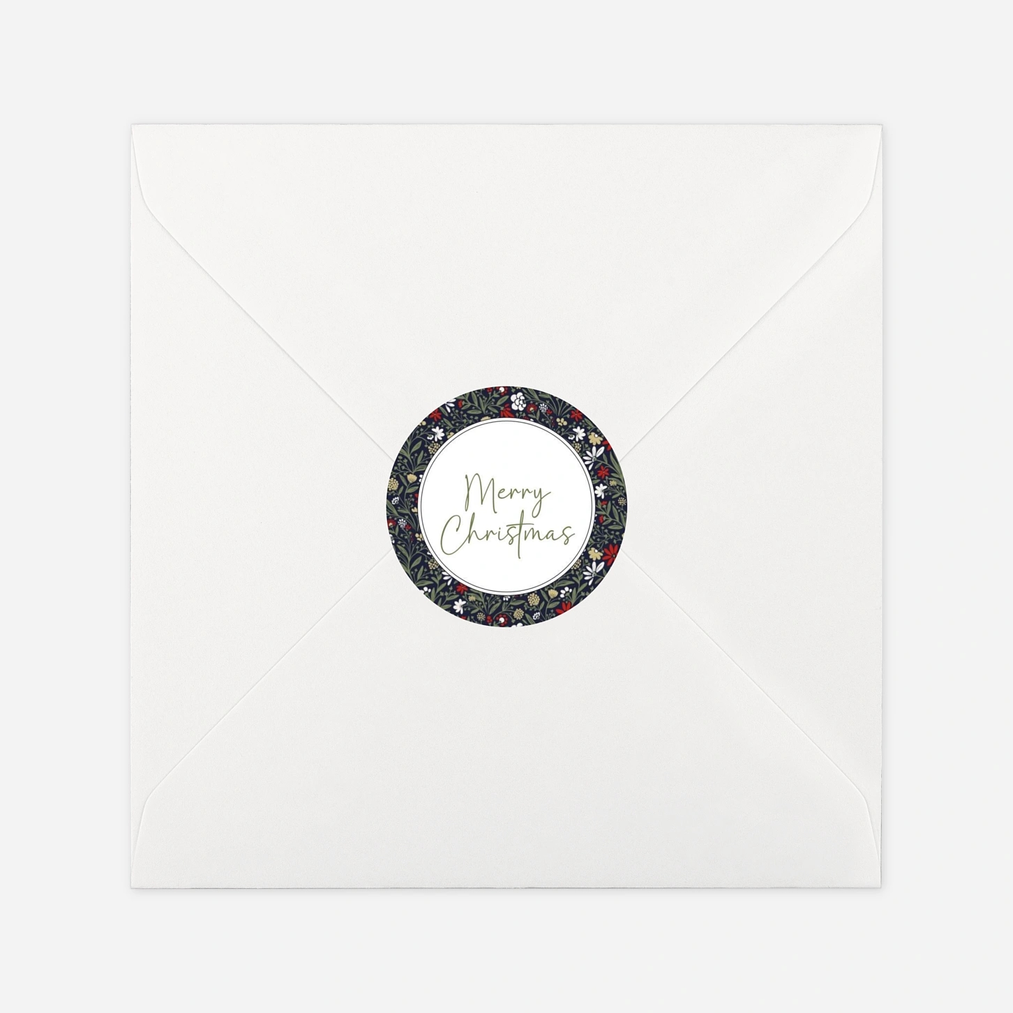 Geschenkaufkleber Weihnachten Winterblumen