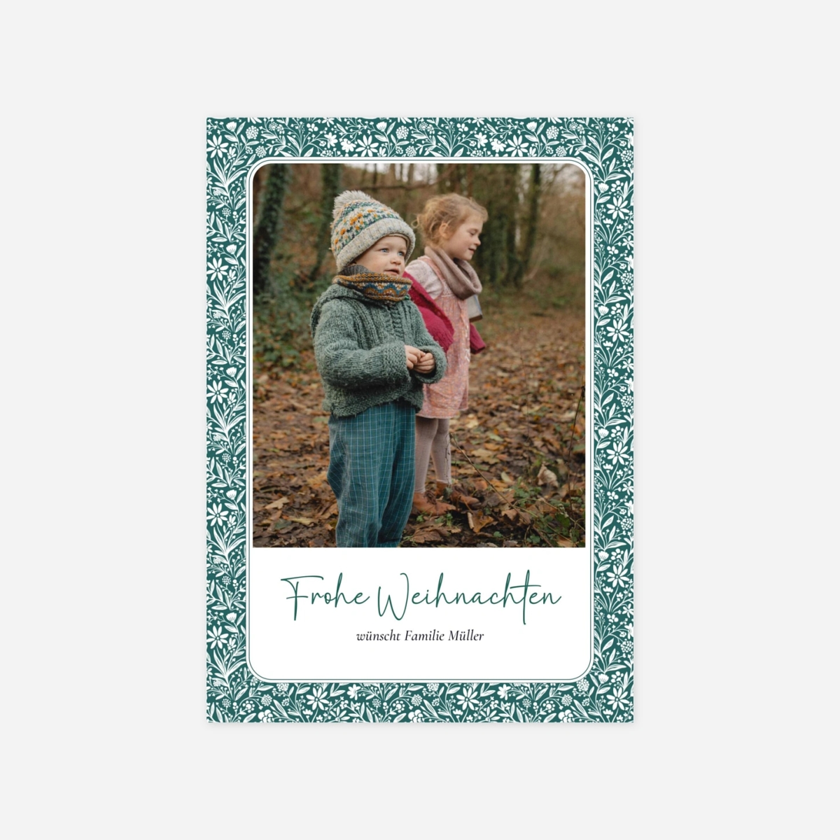 Weihnachtskarte Winterblumen