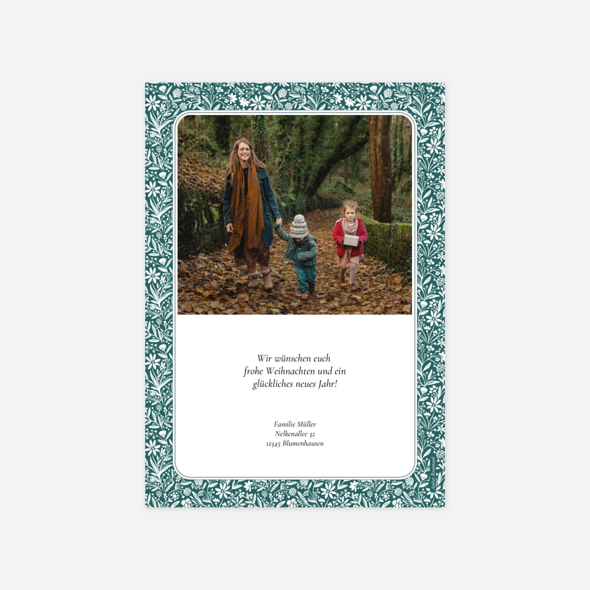 Weihnachtskarte Winterblumen