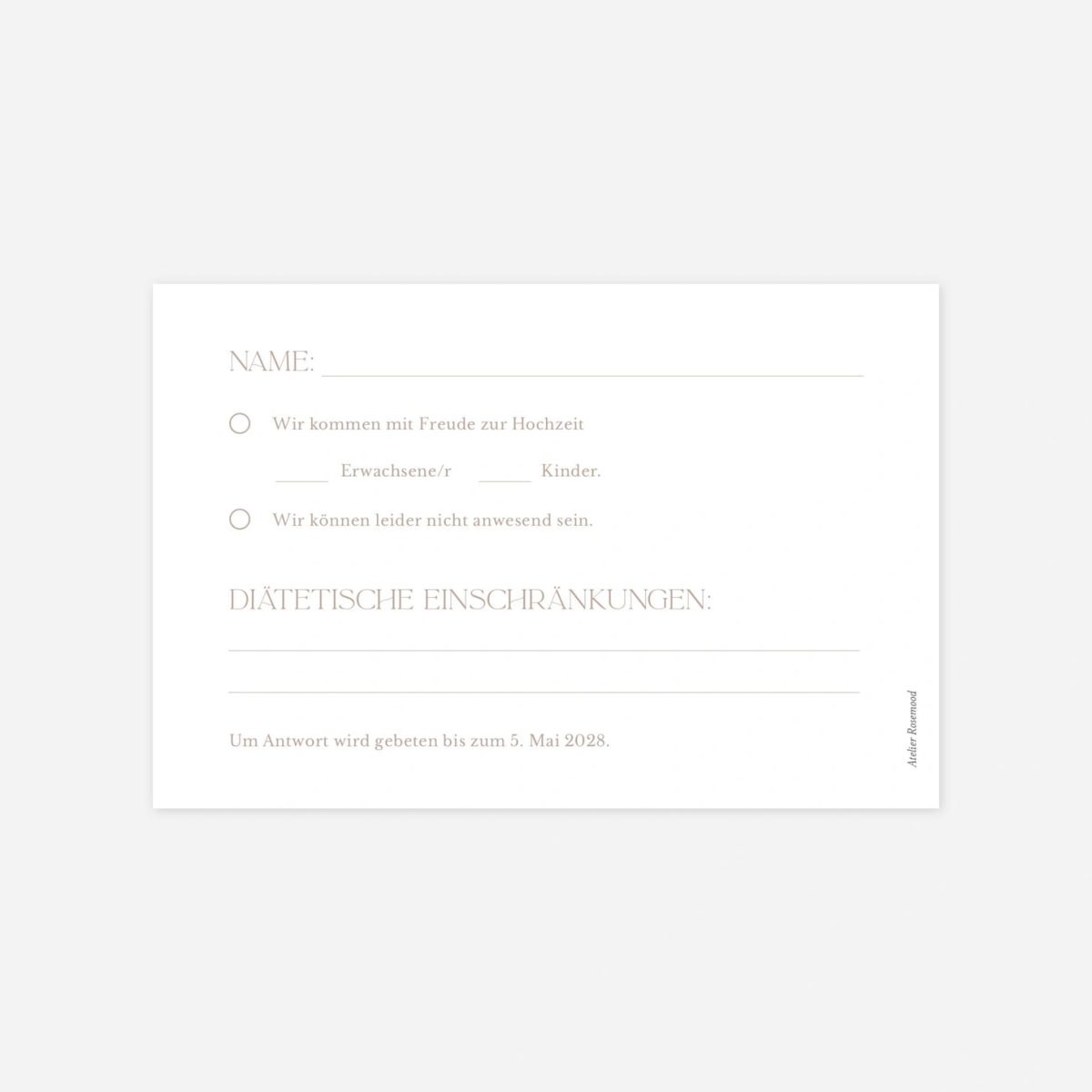 Antwortkarte Hochzeit Wilde Blüte