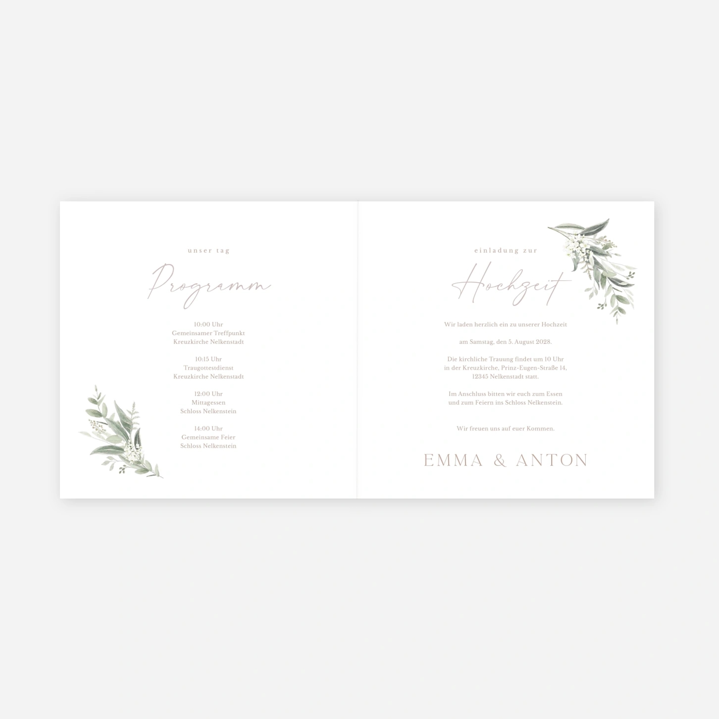 Hochzeitseinladung Wilde Blüte