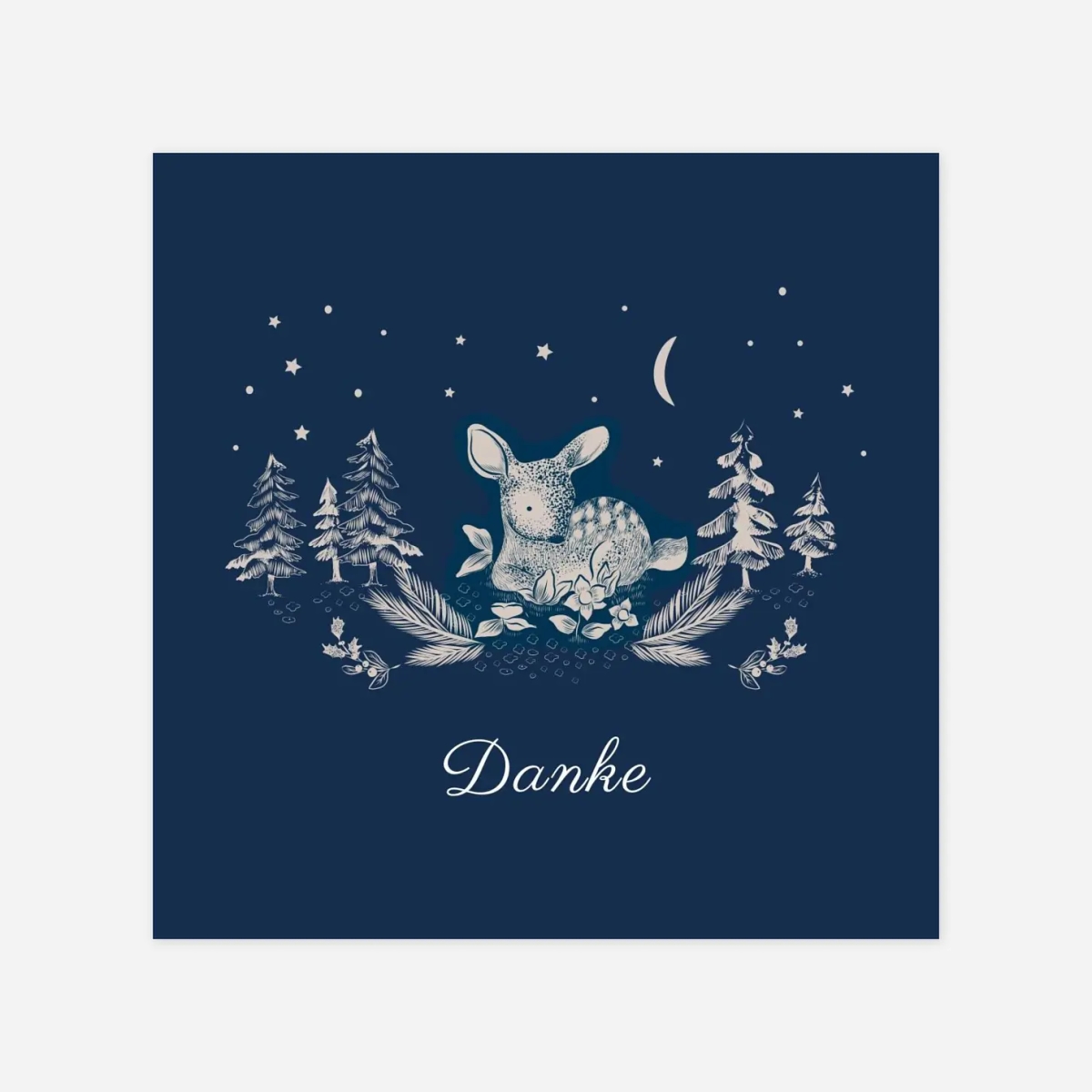 Dankeskarte Geburt Wald der Tiere