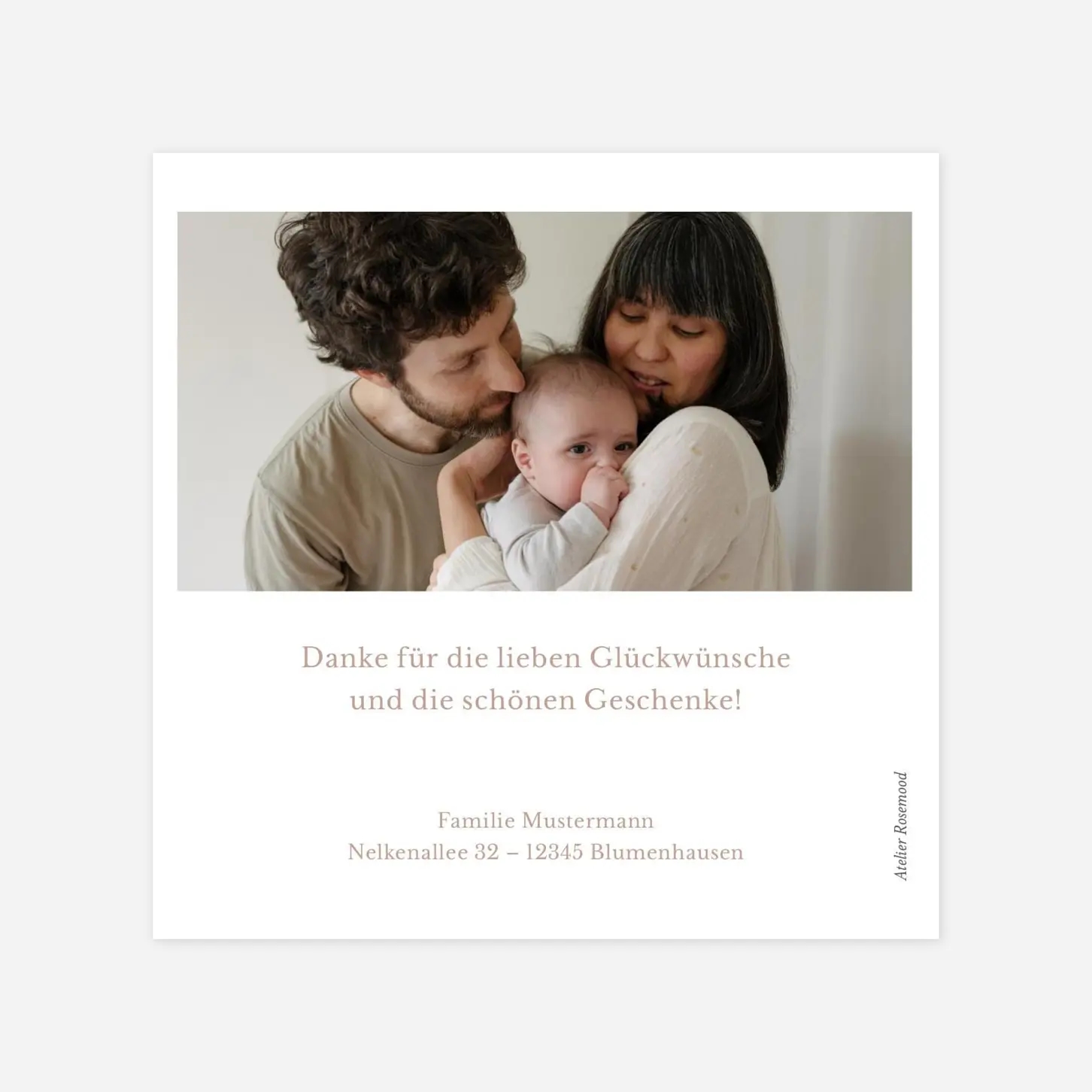 Dankeskarte Geburt Wald der Tiere