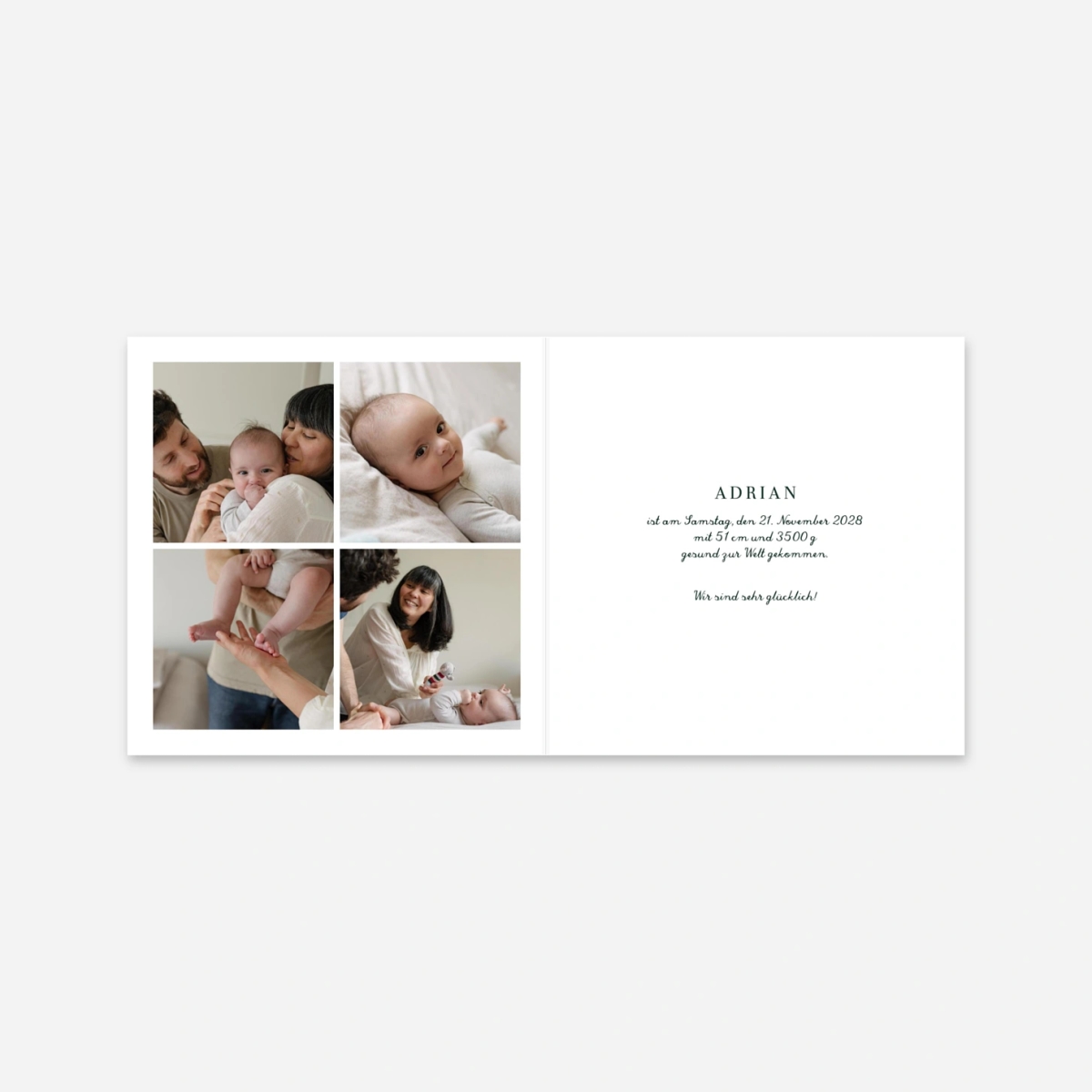 Geburtskarte Weihnachtsgeschichte