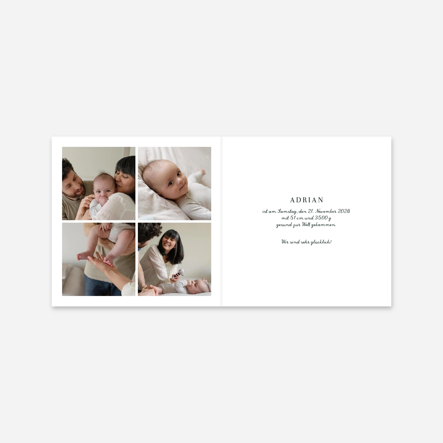 Geburtskarte Weihnachtsgeschichte