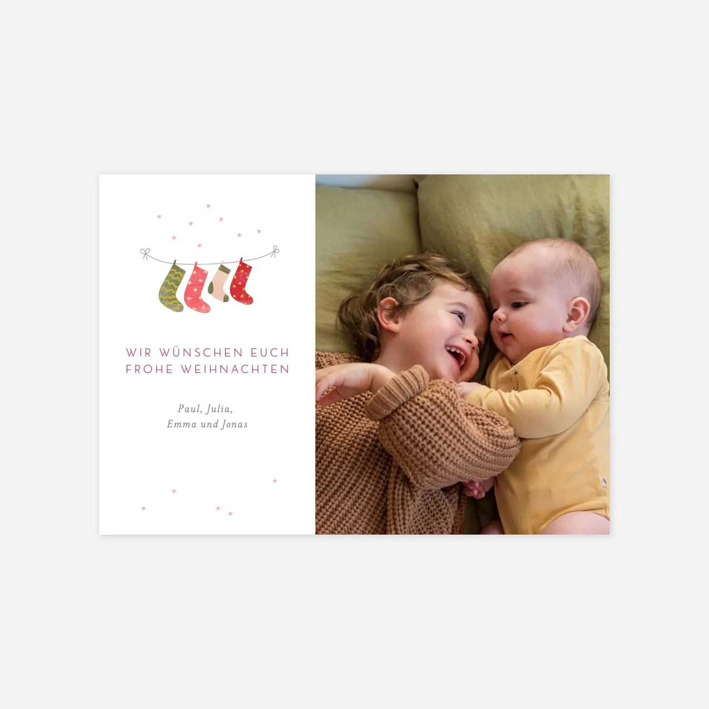 Weihnachtskarte 4 Weihnachtssocken