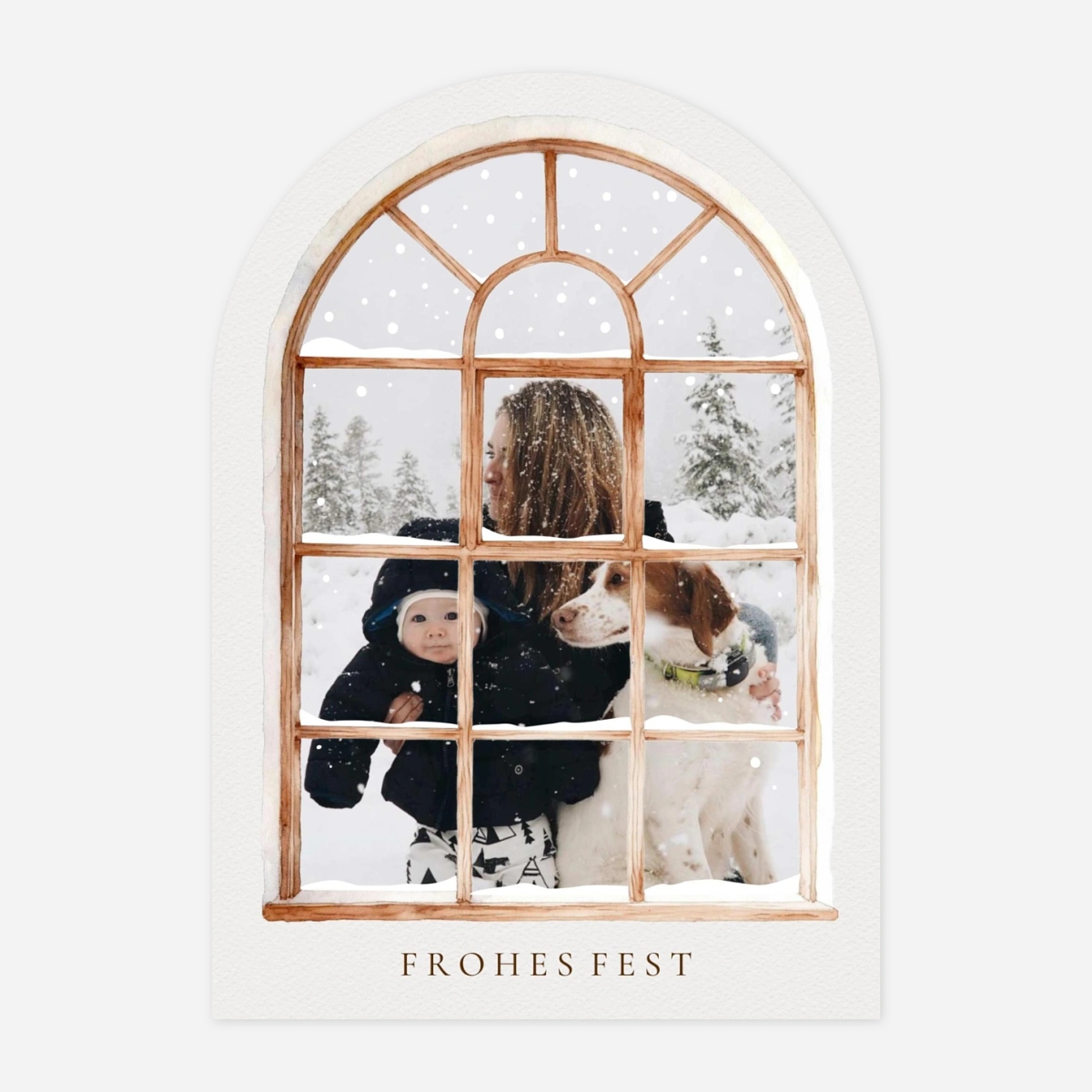 Weihnachtskarte Winterliches Fenster