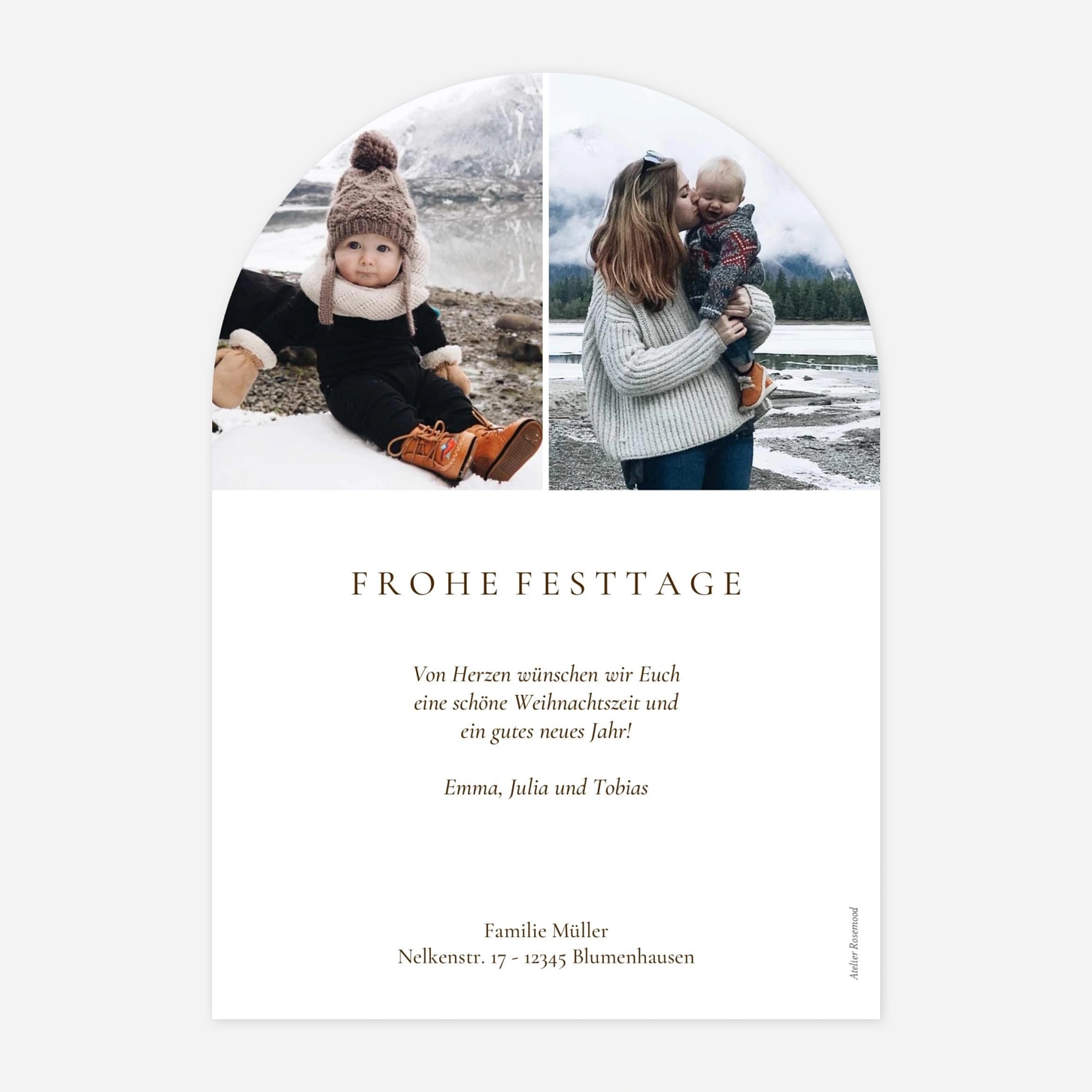 Weihnachtskarte Winterliches Fenster