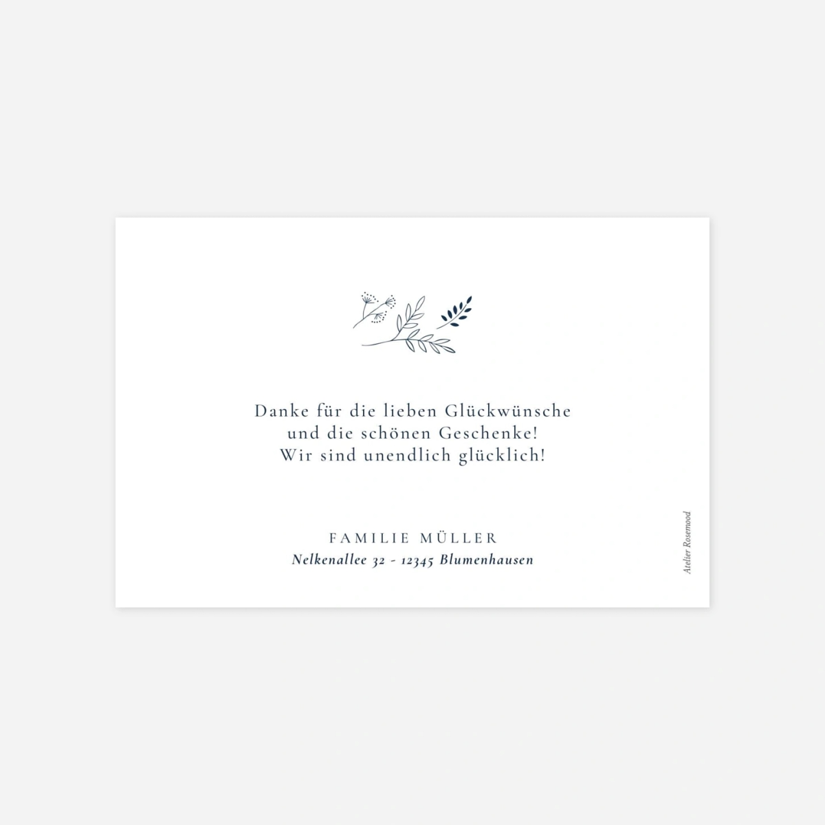 Dankeskarte Geburt Wiesenblume