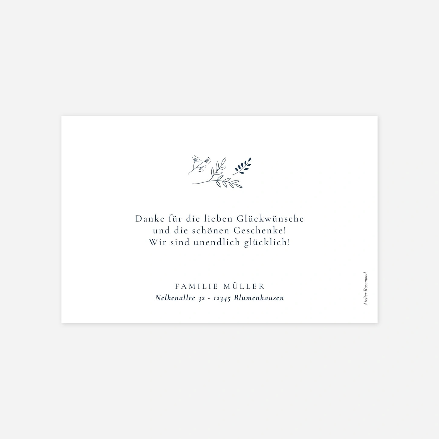 Dankeskarte Geburt Wiesenblume