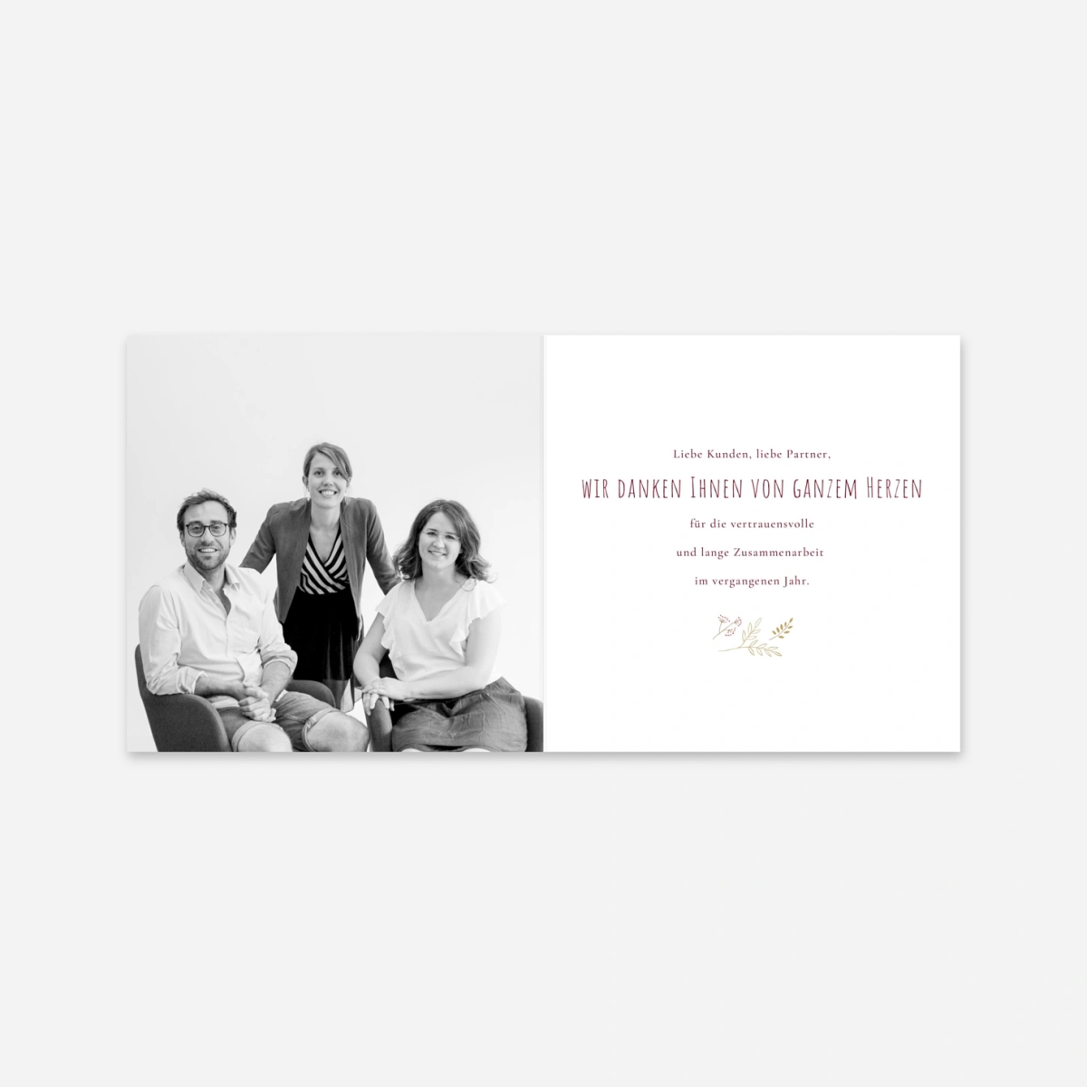 Geschäftliche Weihnachtskarte Wiesenblume