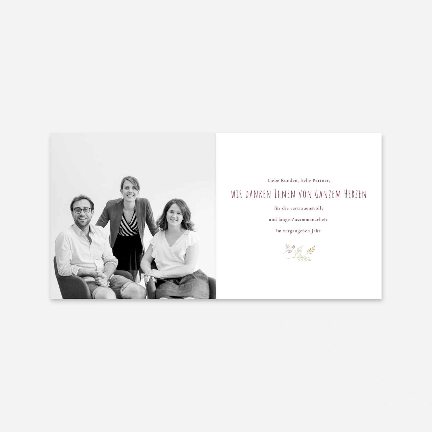 Geschäftliche Weihnachtskarte Wiesenblume