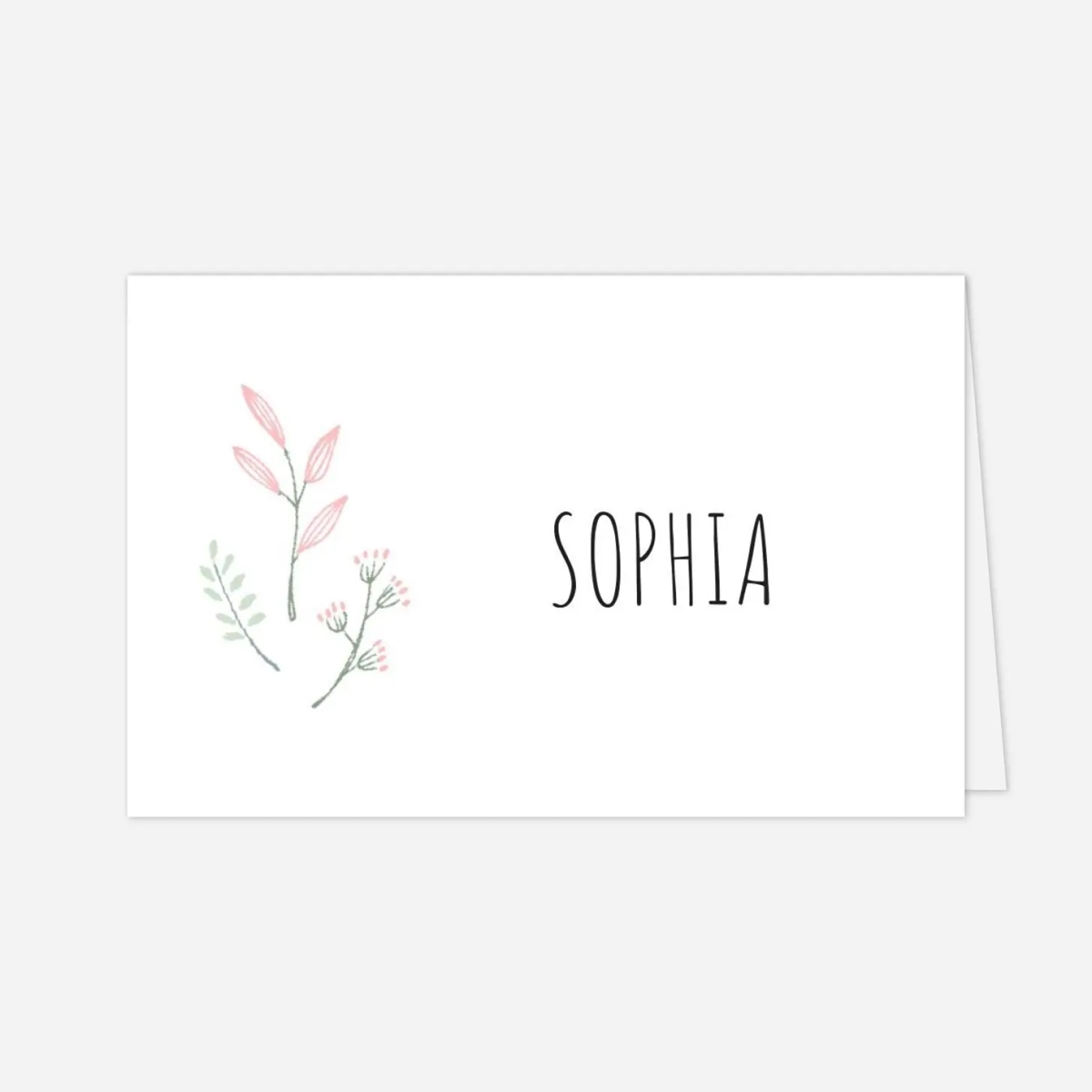 Tischkarte Taufe Wiesenblume