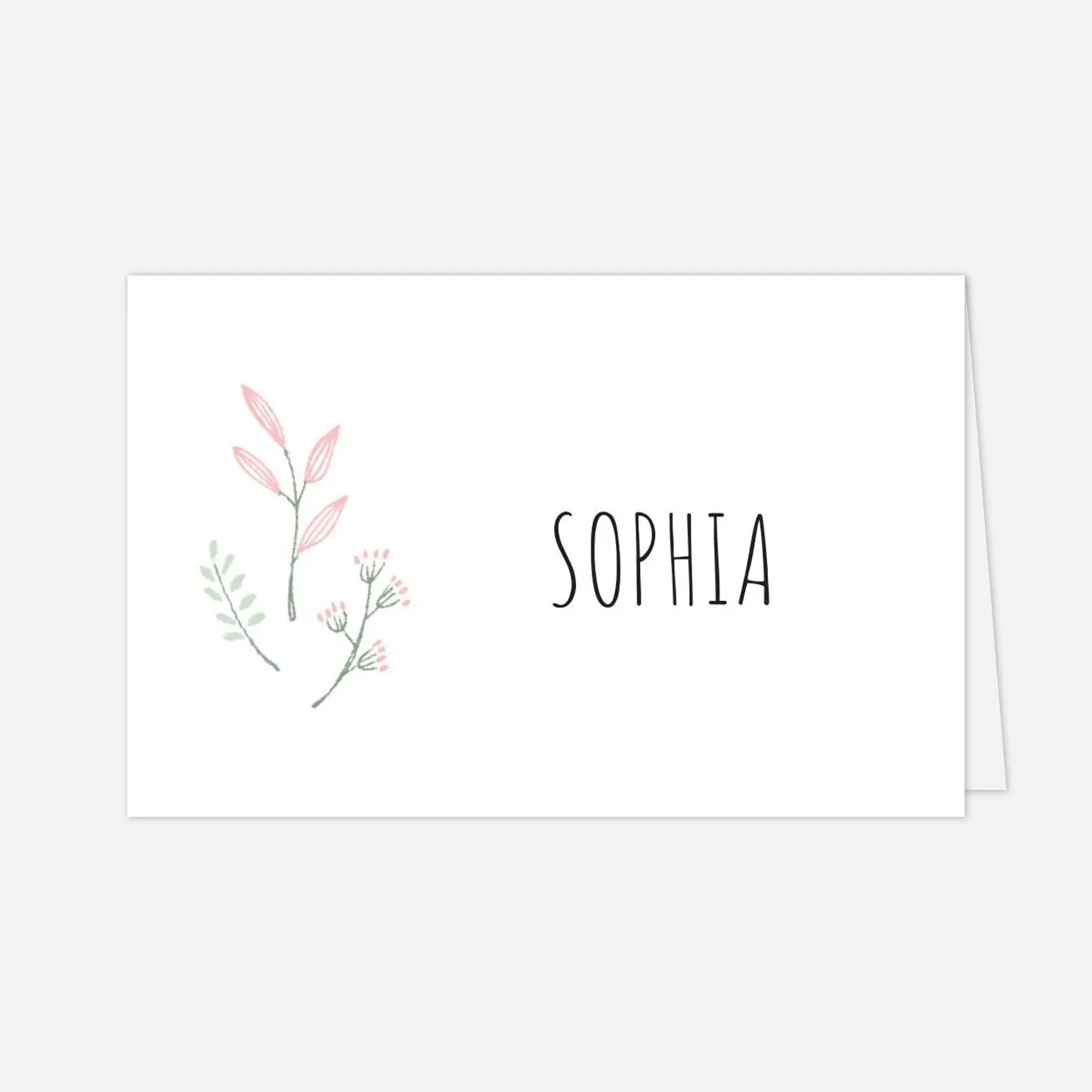 Tischkarte Taufe Wiesenblume