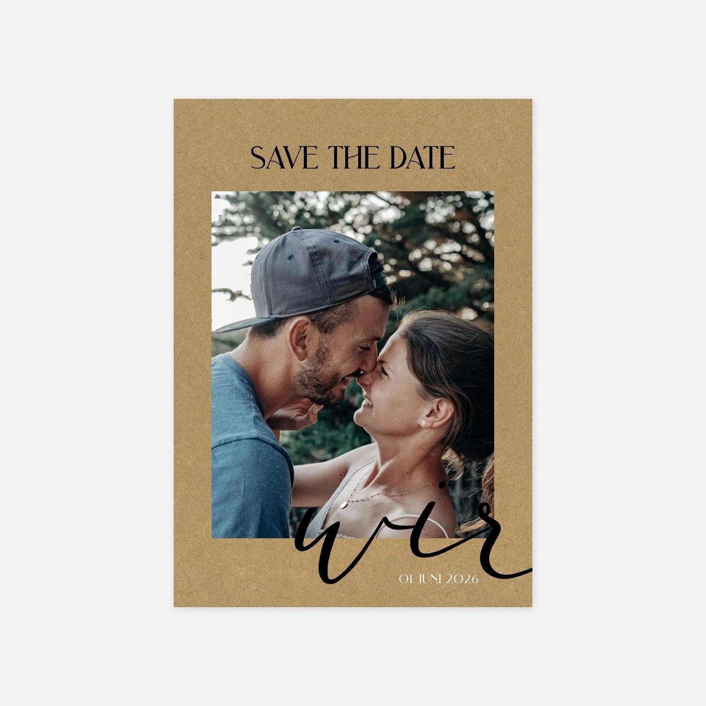 Save-the-Date Karte Wir im Glück