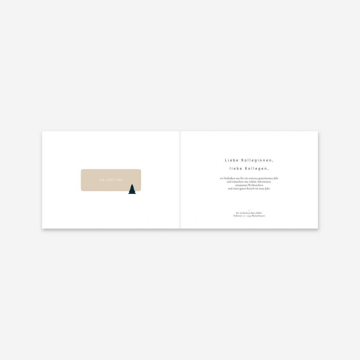 Geschäftliche Weihnachtskarte Winterdorf