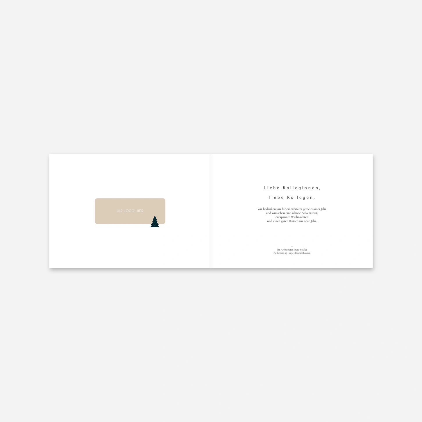 Geschäftliche Weihnachtskarte Winterdorf